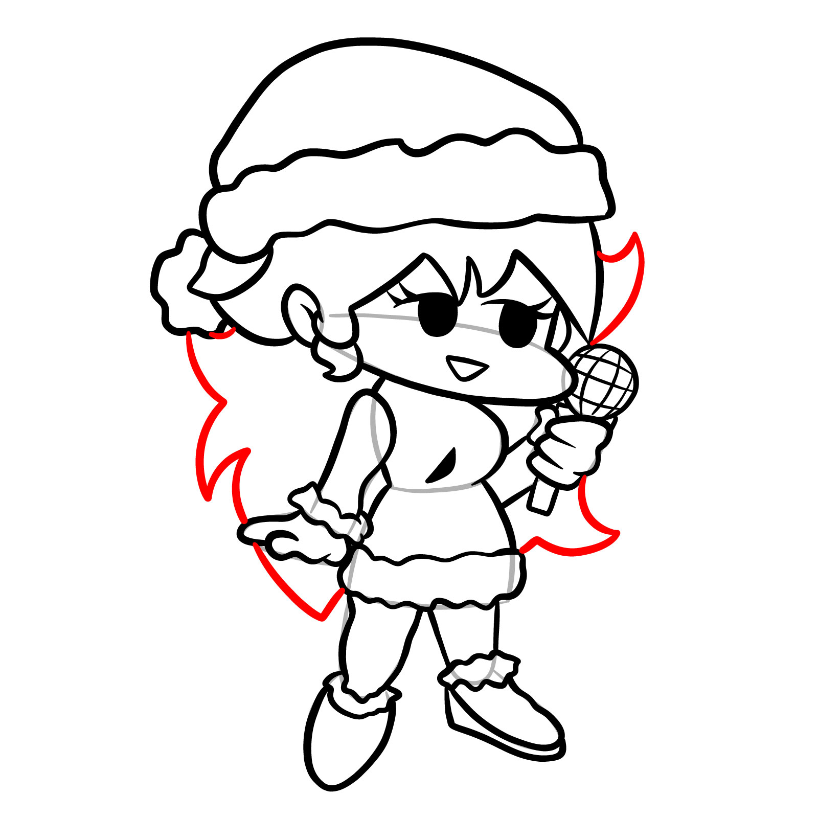 How to draw standing Santa GF - step 27