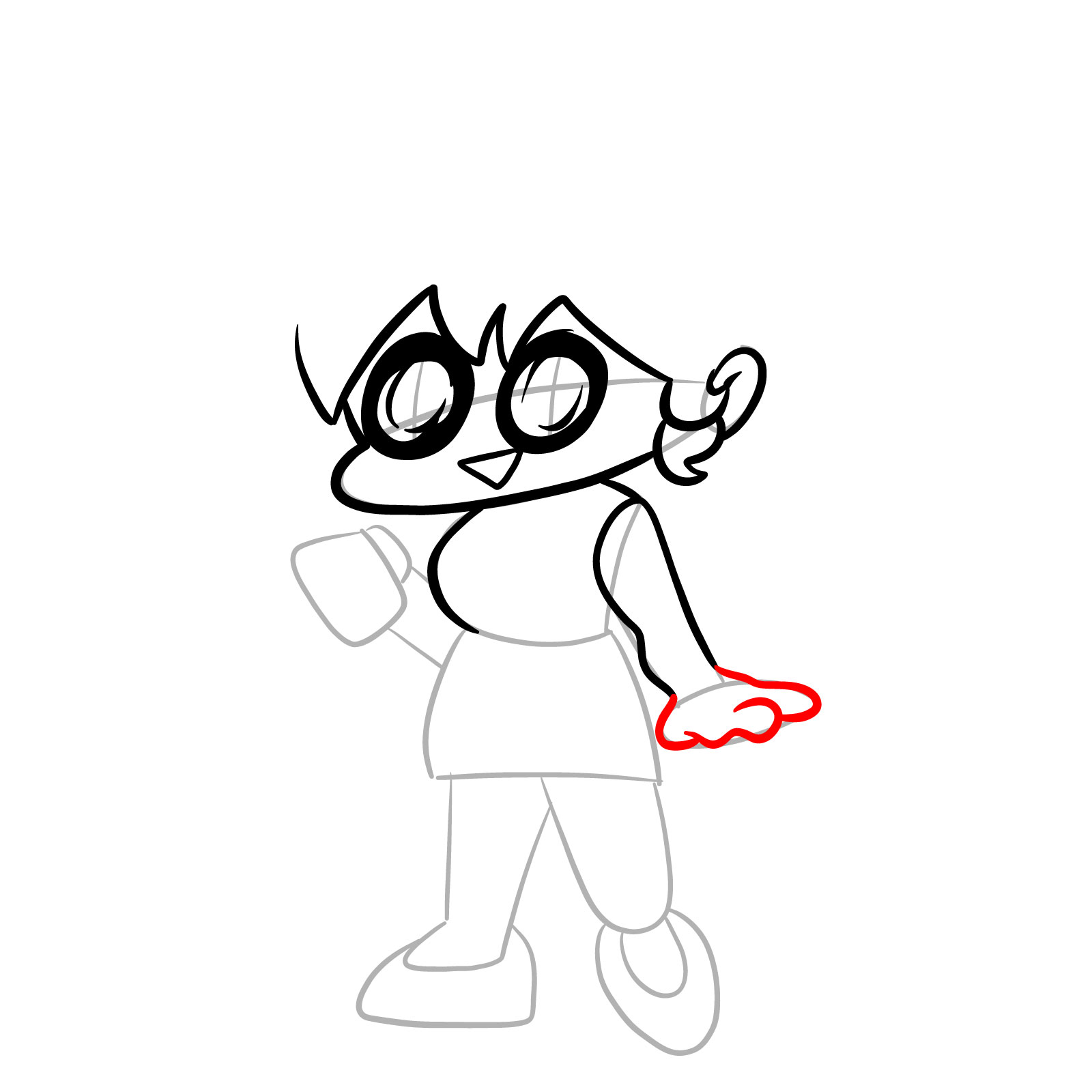 How to draw Pibby Corrupted GF - step 11