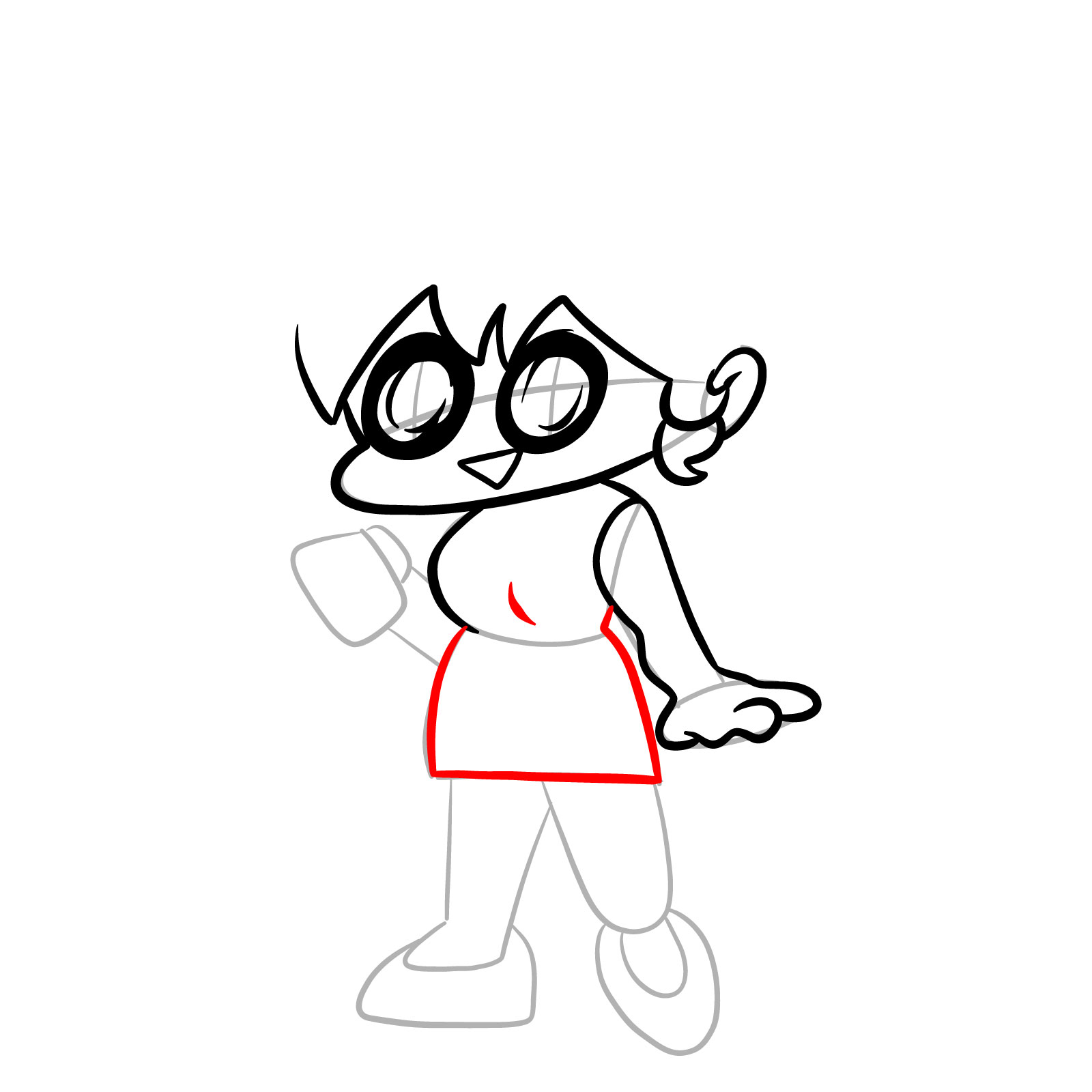 How to draw Pibby Corrupted GF - step 12