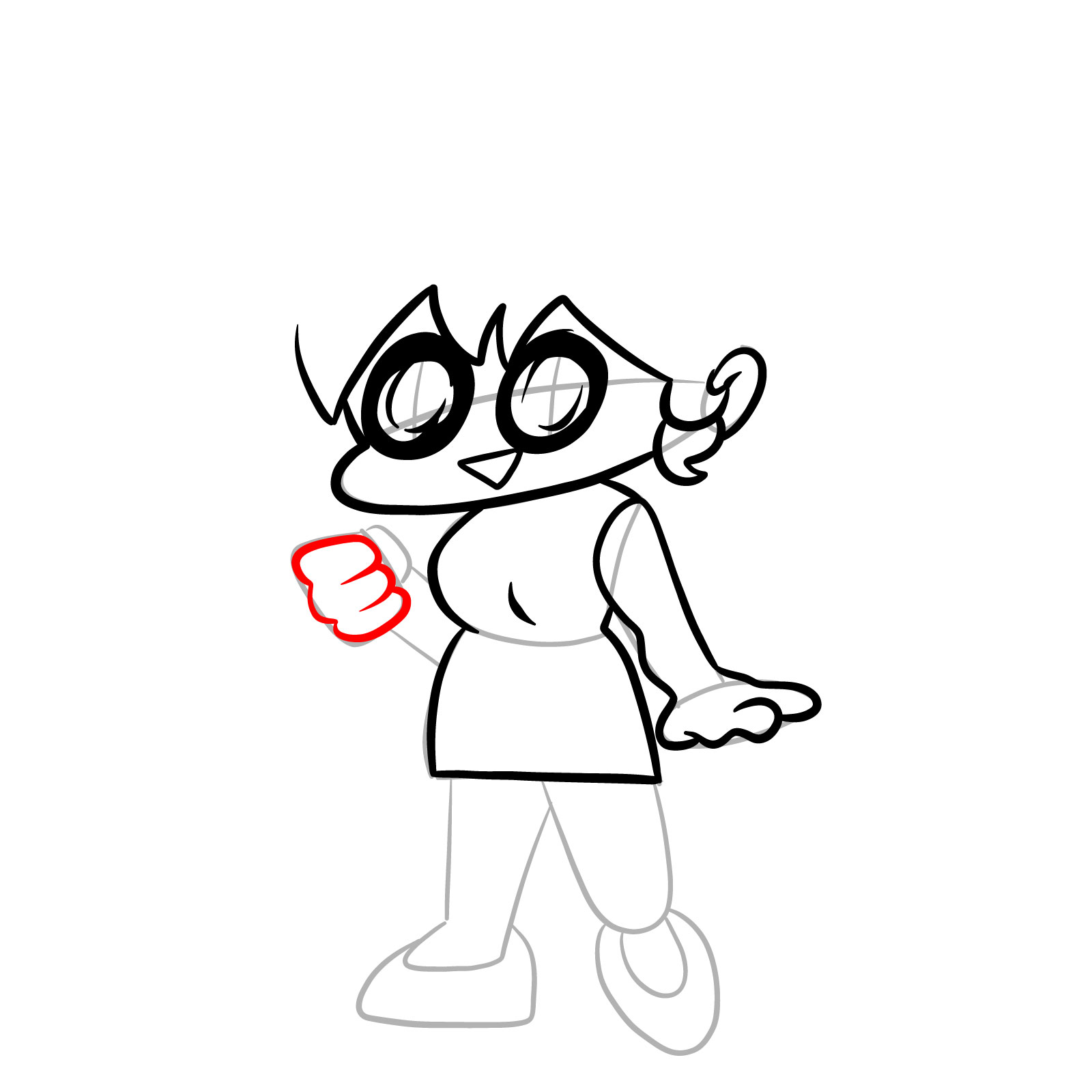 How to draw Pibby Corrupted GF - step 13