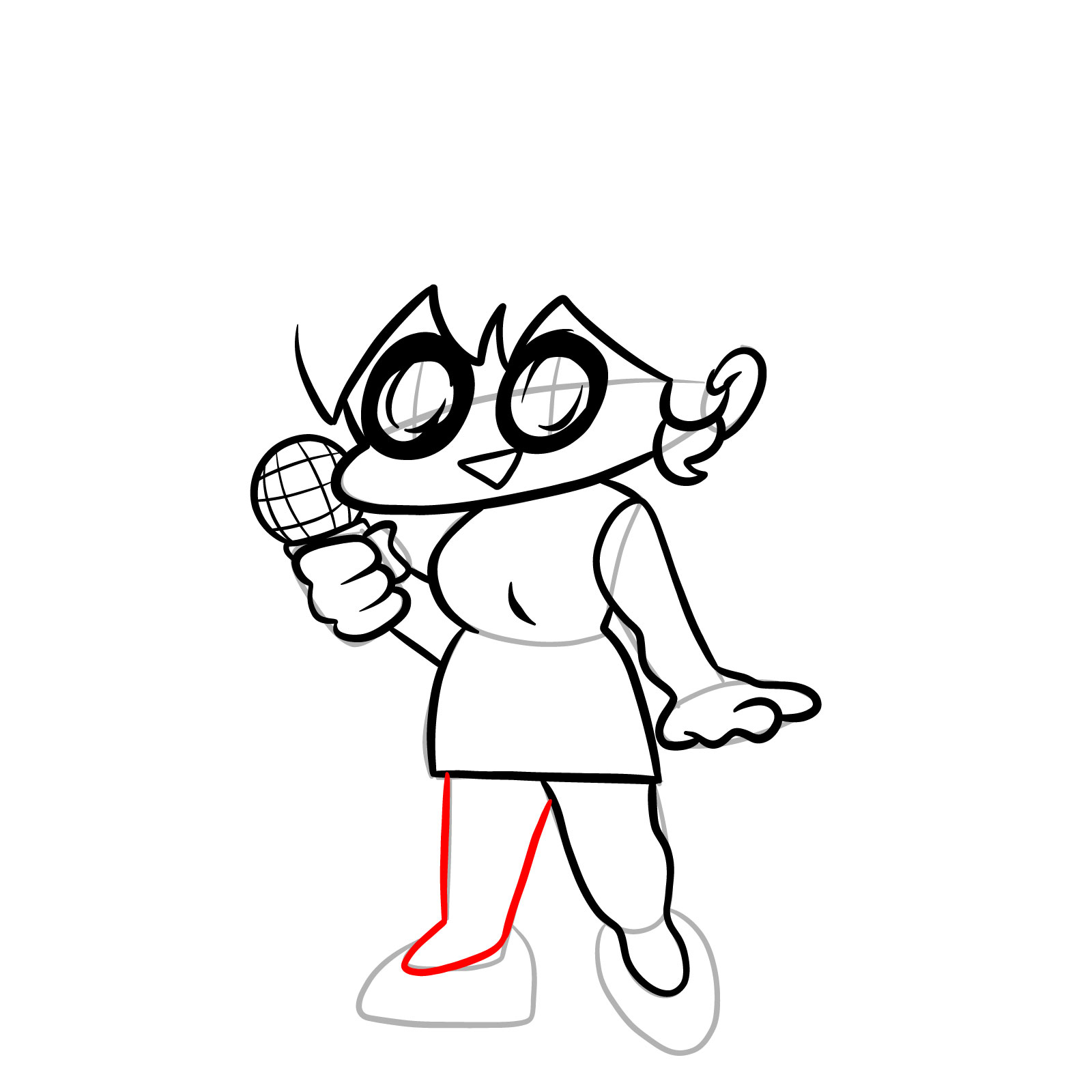 How to draw Pibby Corrupted GF - step 19