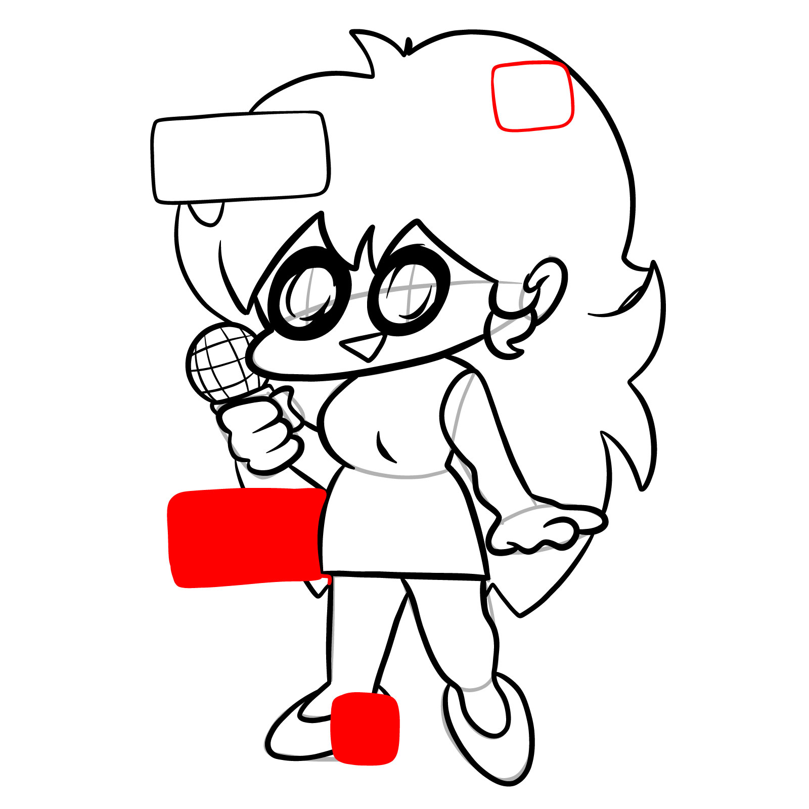 How to draw Pibby Corrupted GF - step 24