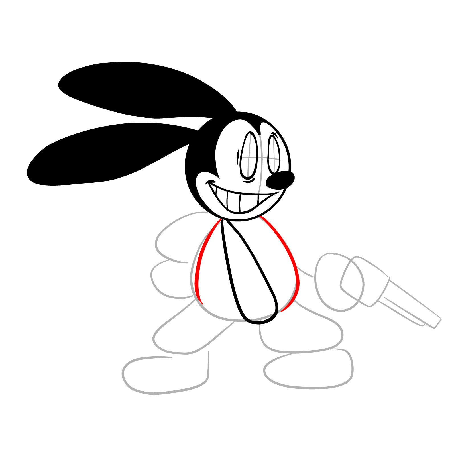 How to draw D-Side Oswald - step 14