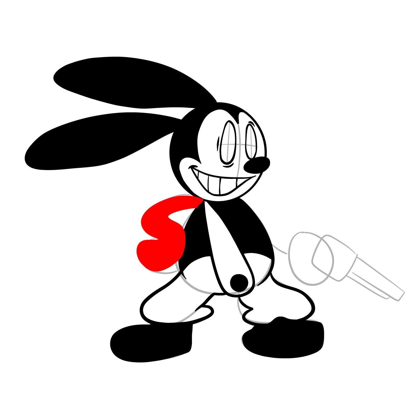 How to draw D-Side Oswald - step 21