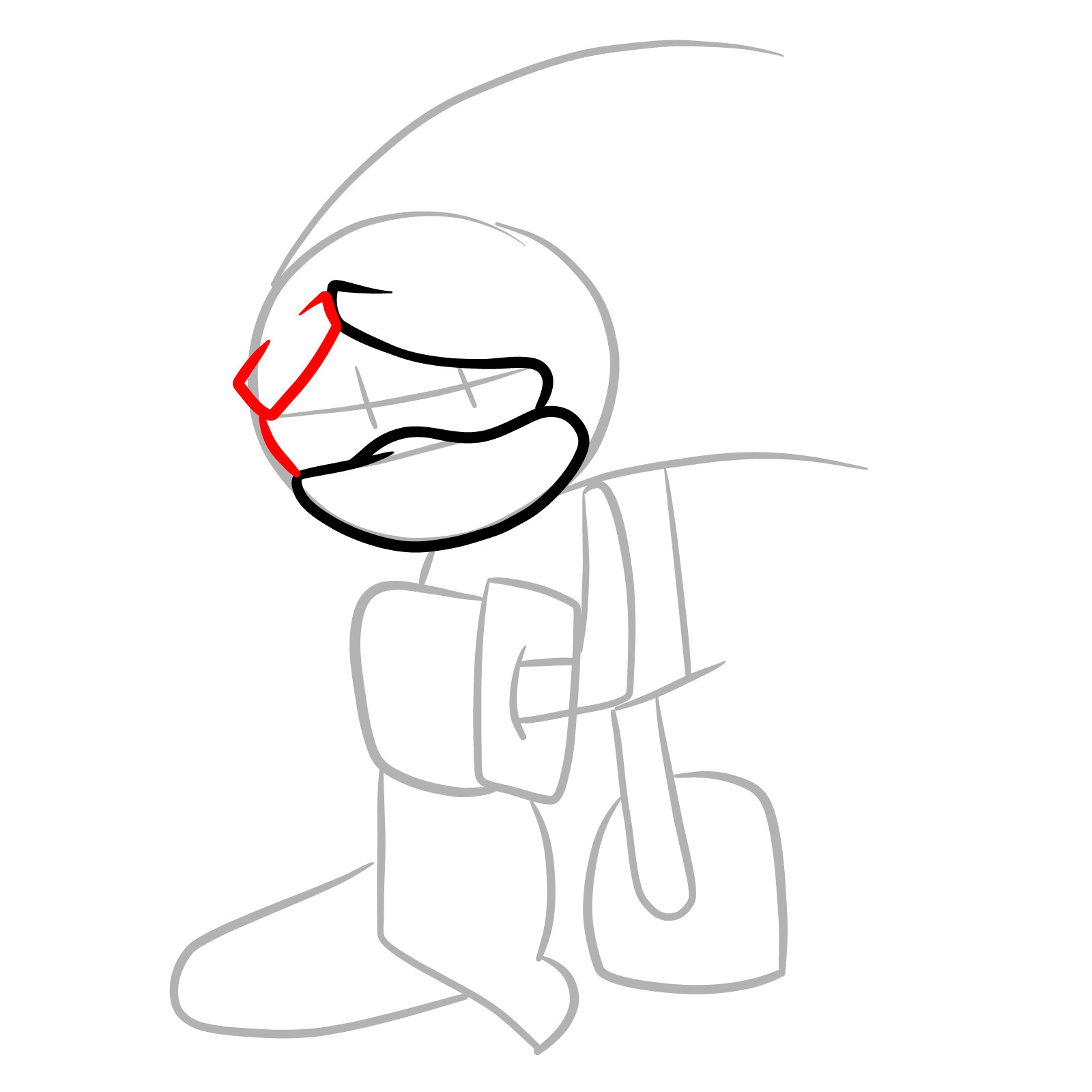 How to draw Fleetway Sonic Chaos Nightmare - step 06