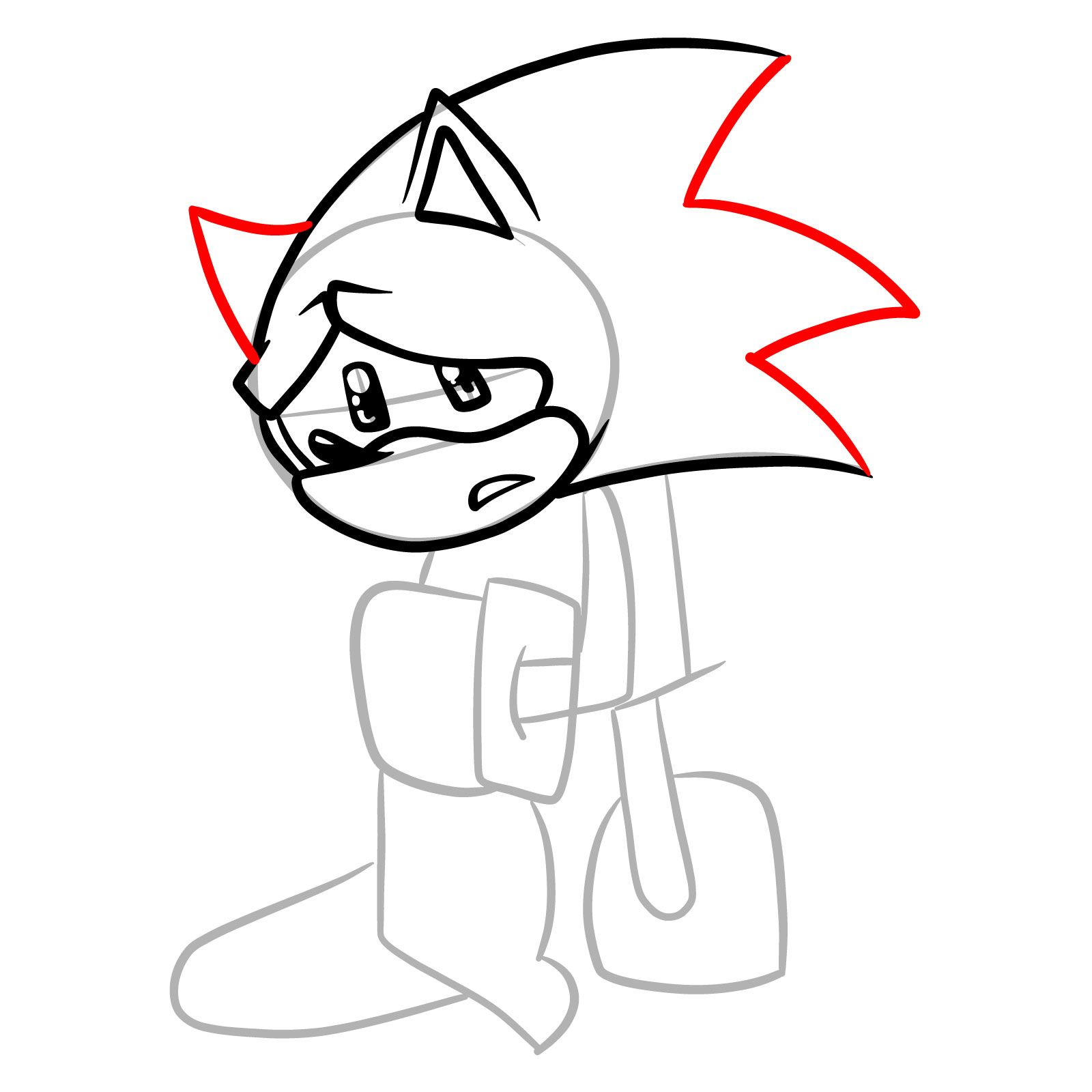 How to draw Fleetway Sonic Chaos Nightmare - step 11