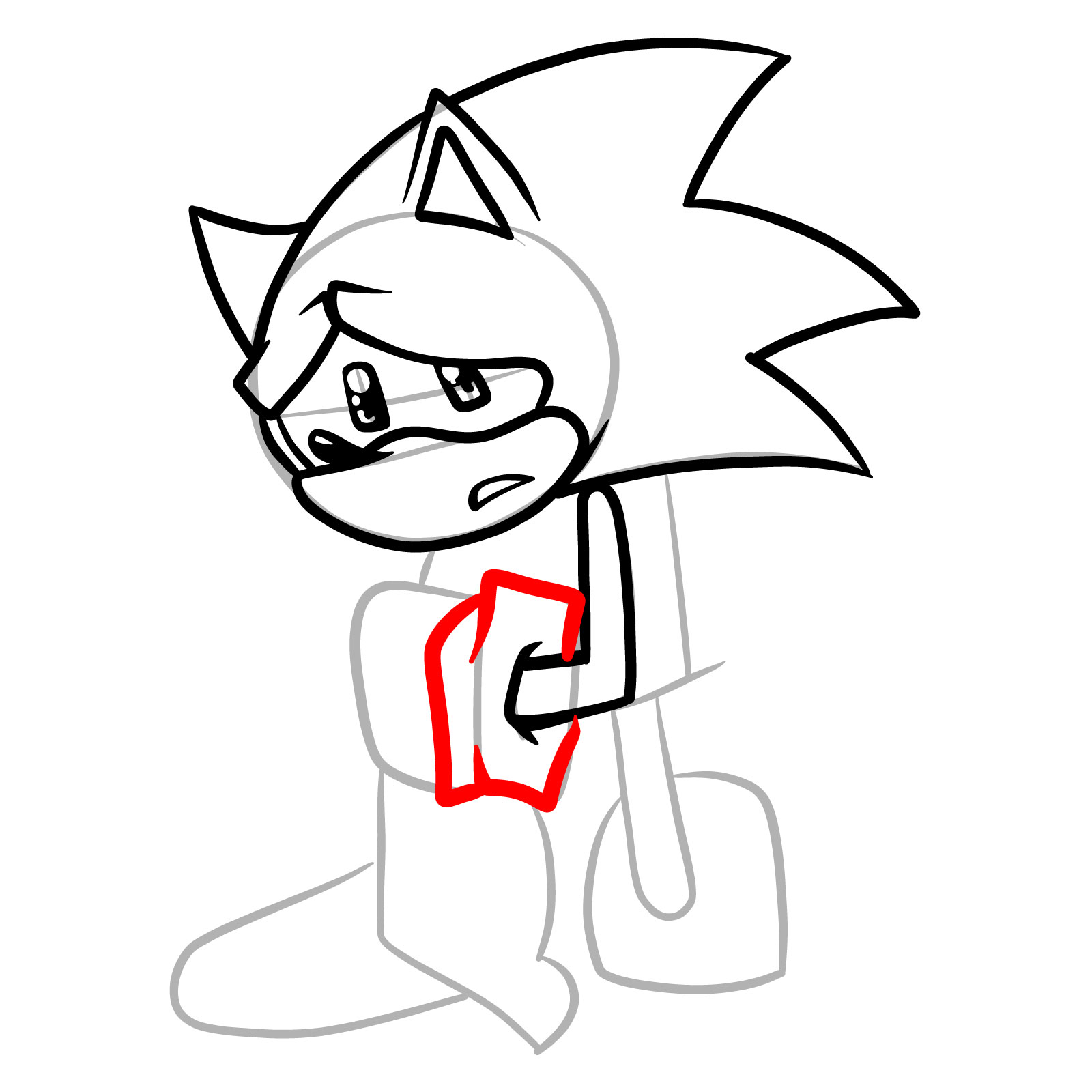 How to draw Fleetway Sonic Chaos Nightmare - step 13