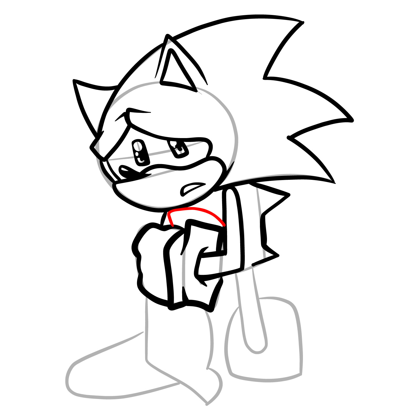 How to draw Fleetway Sonic Chaos Nightmare - step 16