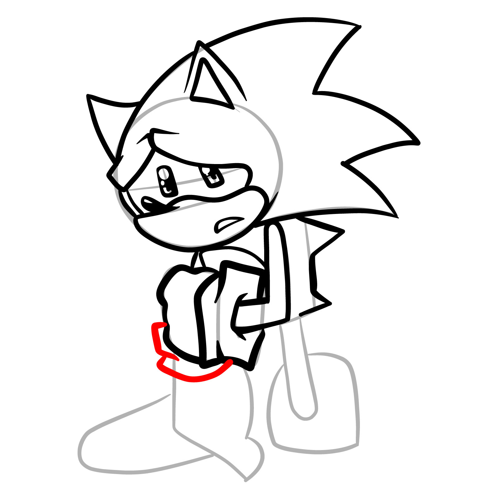 How to draw Fleetway Sonic Chaos Nightmare - step 17