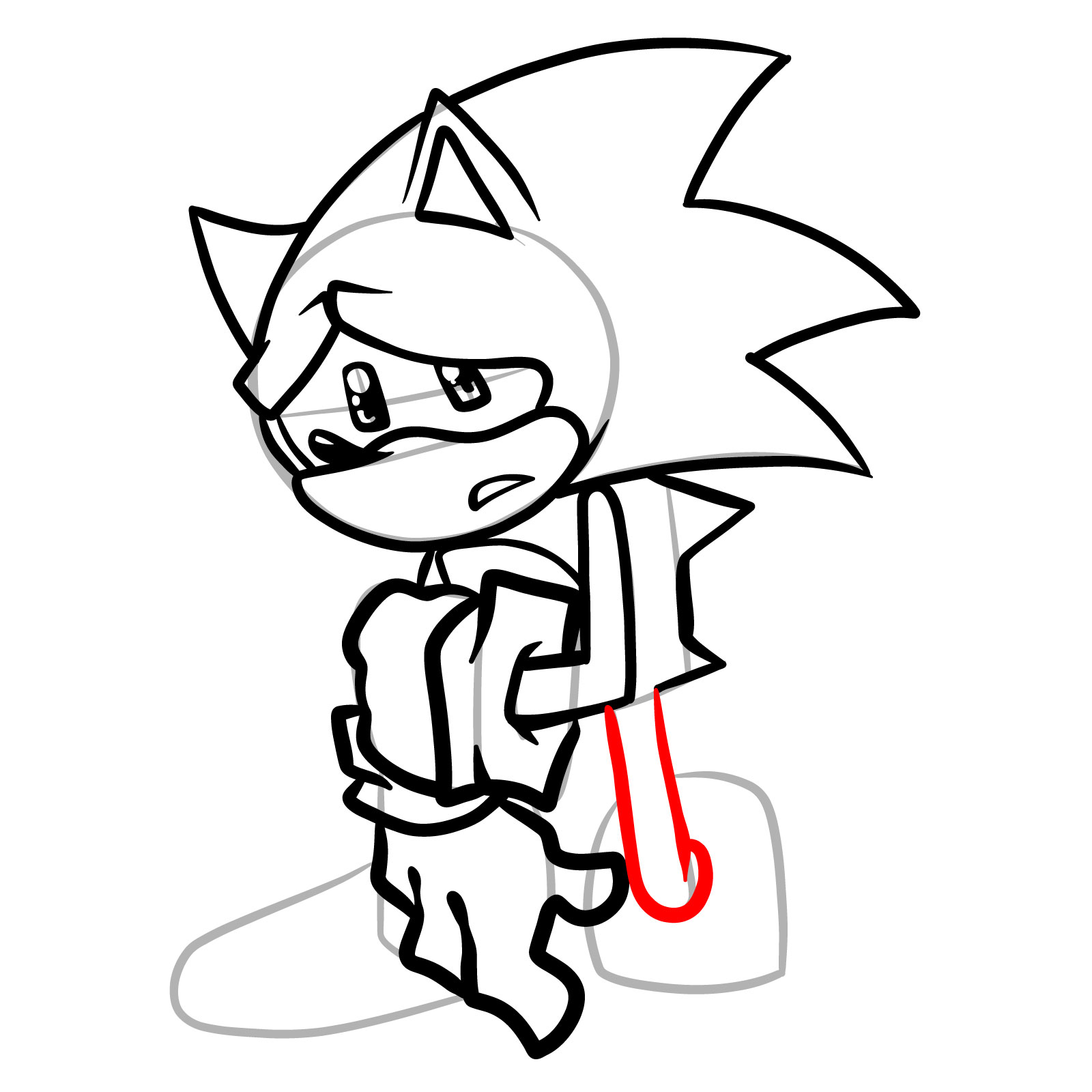 How to draw Fleetway Sonic Chaos Nightmare - step 20