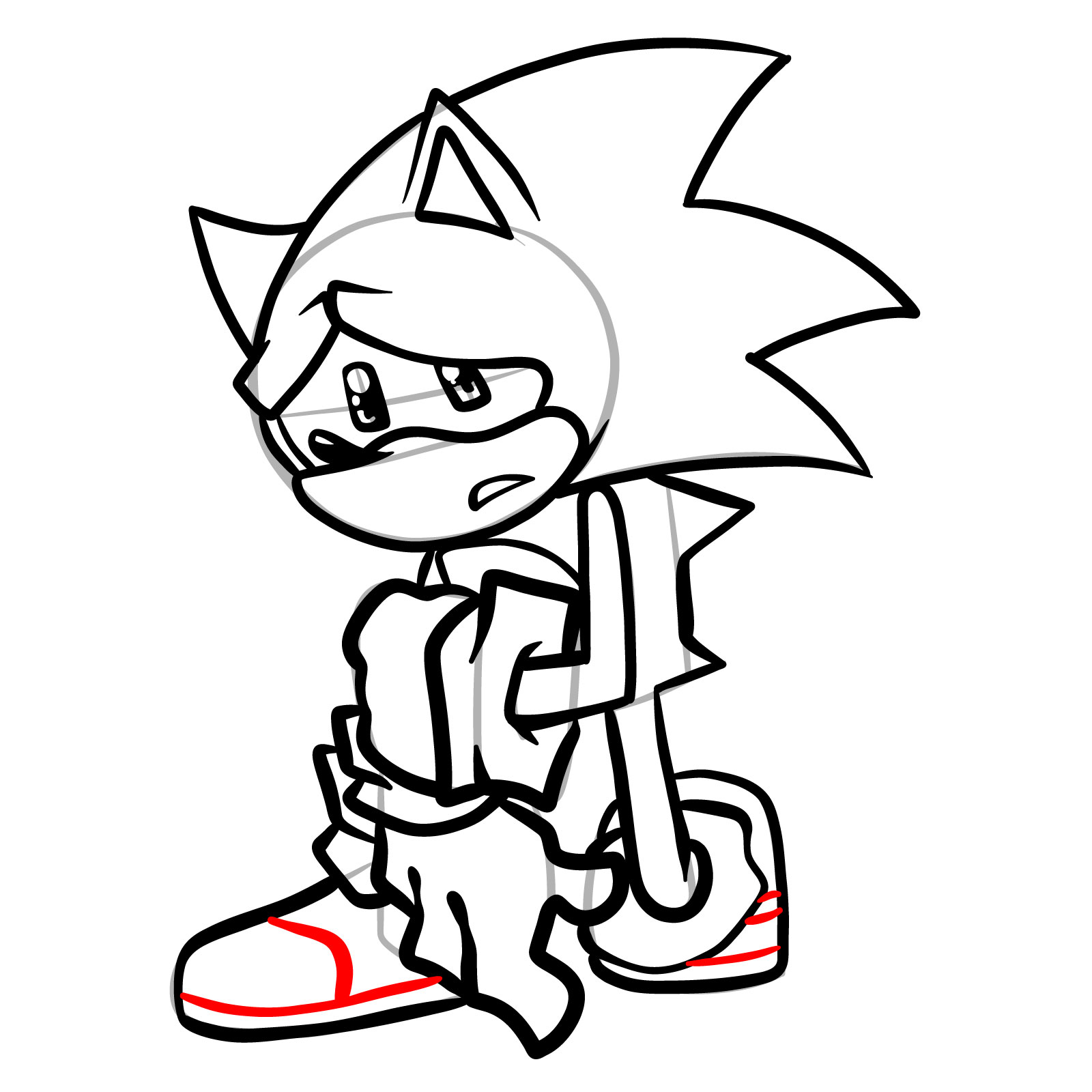 How to draw Fleetway Sonic Chaos Nightmare - step 25