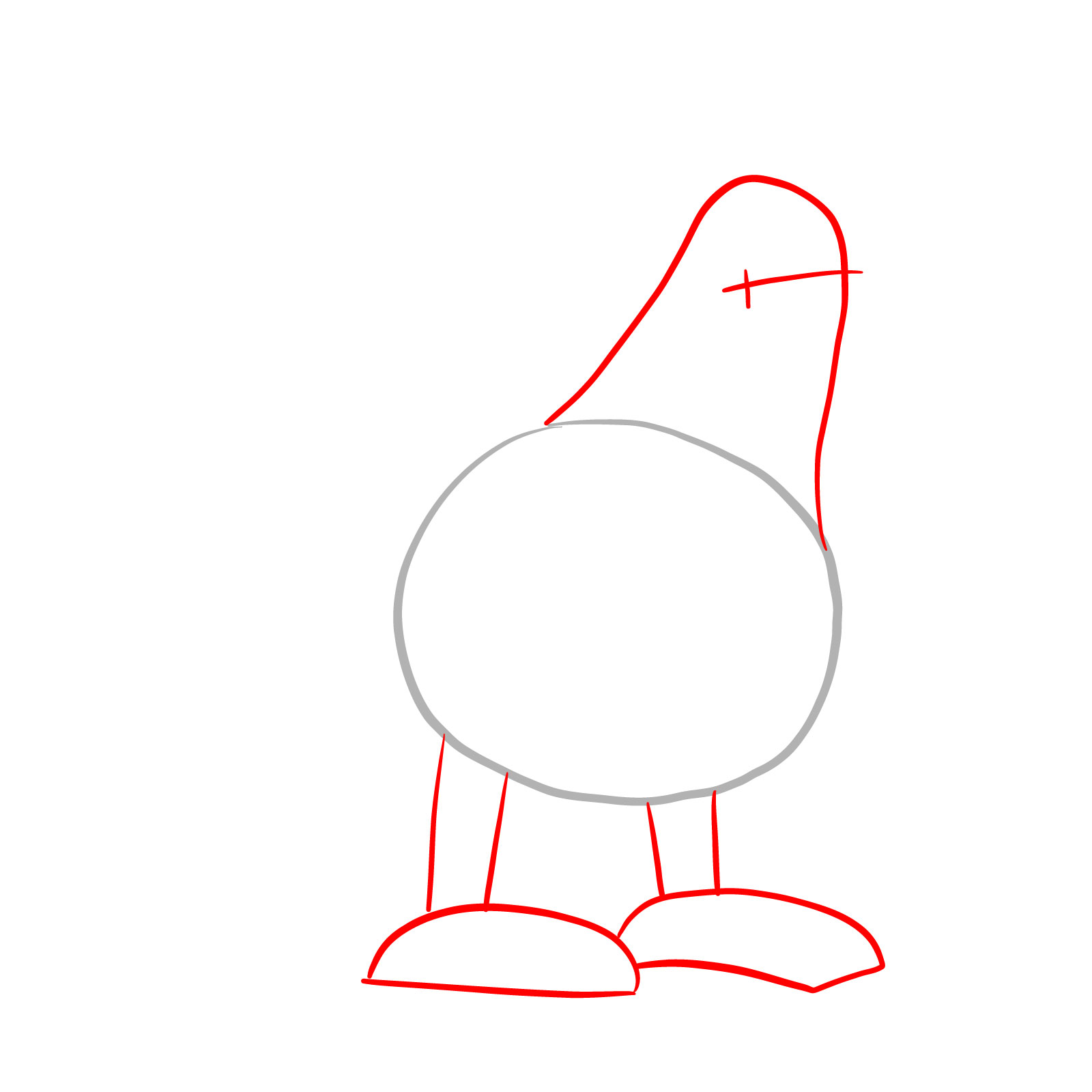 How to draw Corrupted Ernie the Chicken - step 02