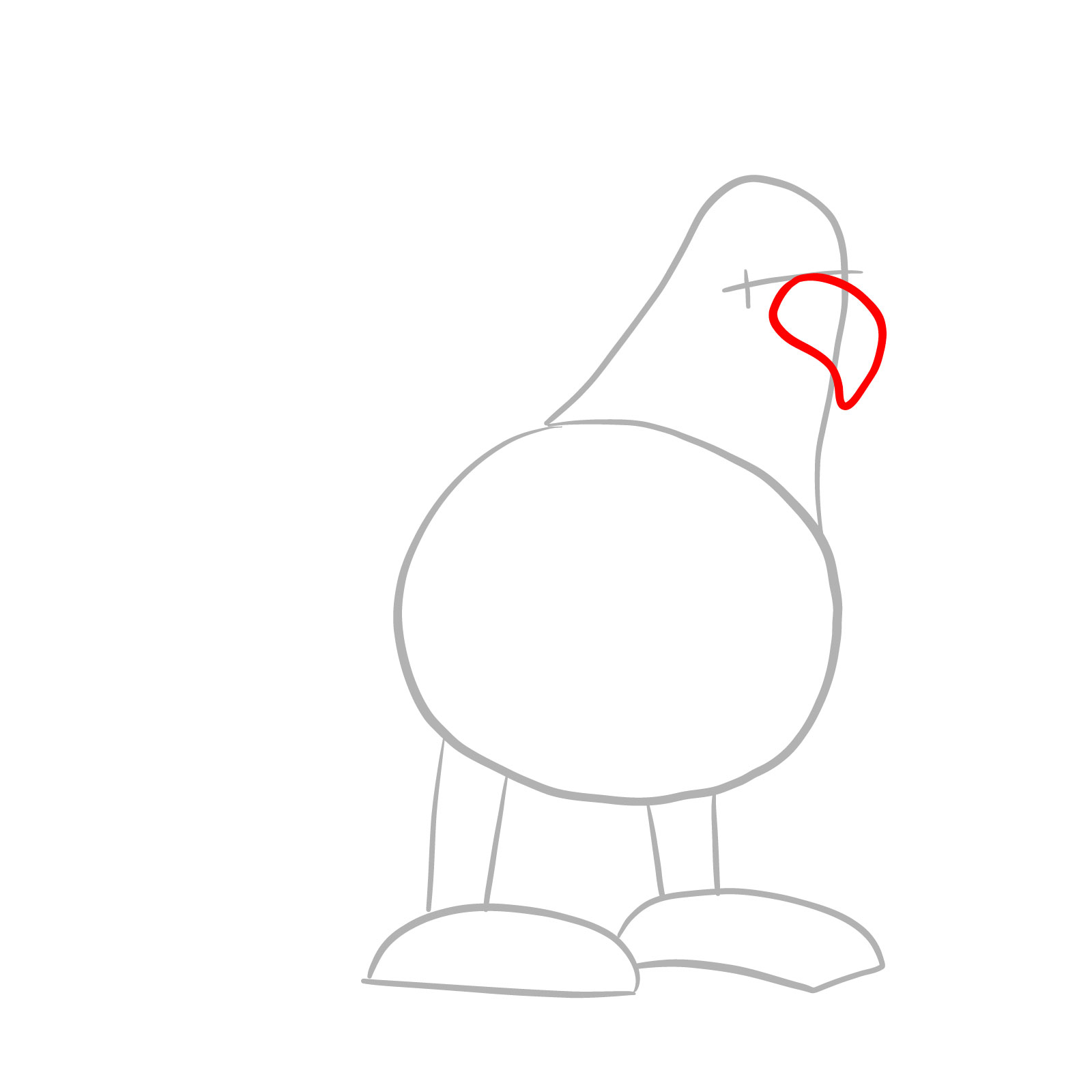 How to draw Corrupted Ernie the Chicken - step 03