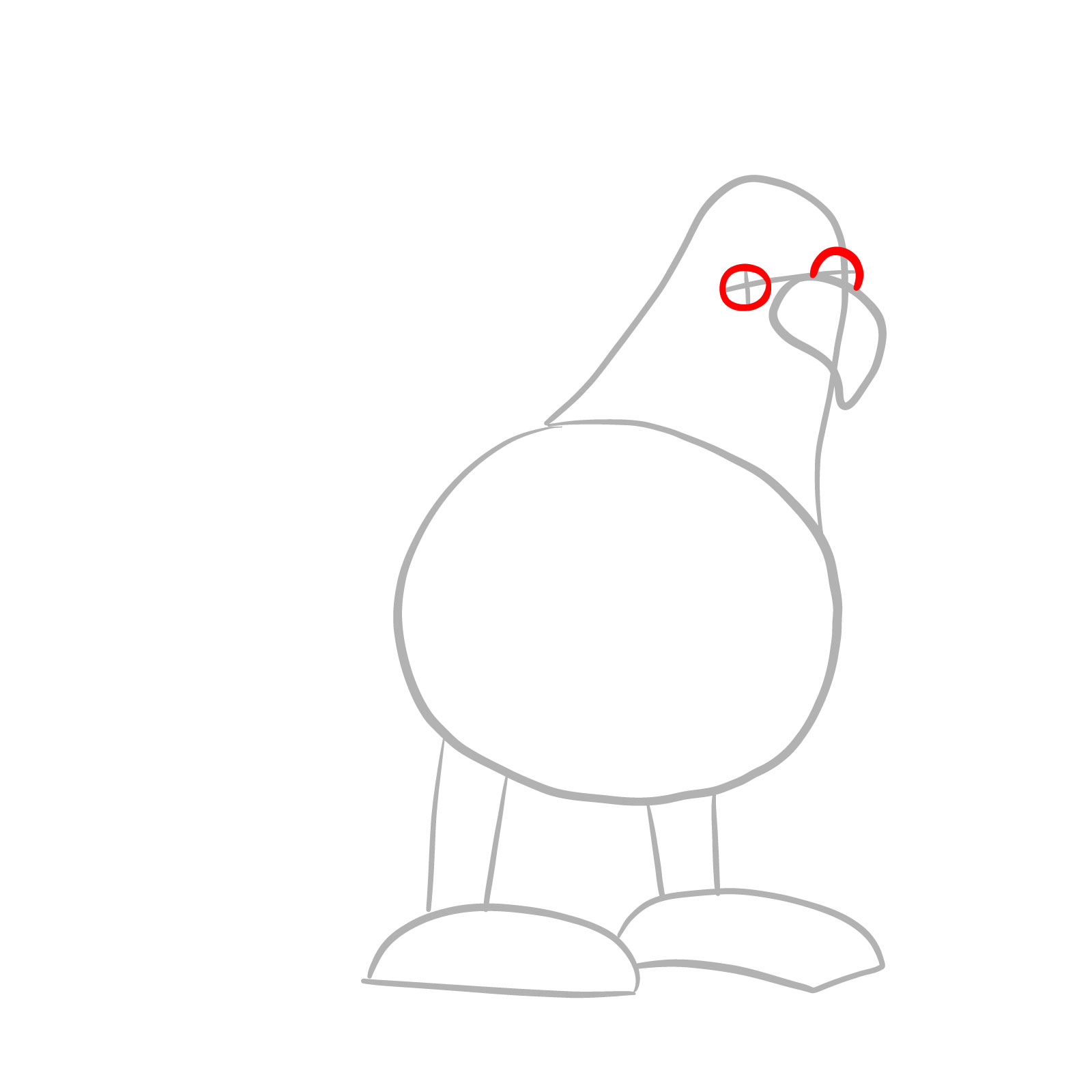 How to draw Corrupted Ernie the Chicken - step 04