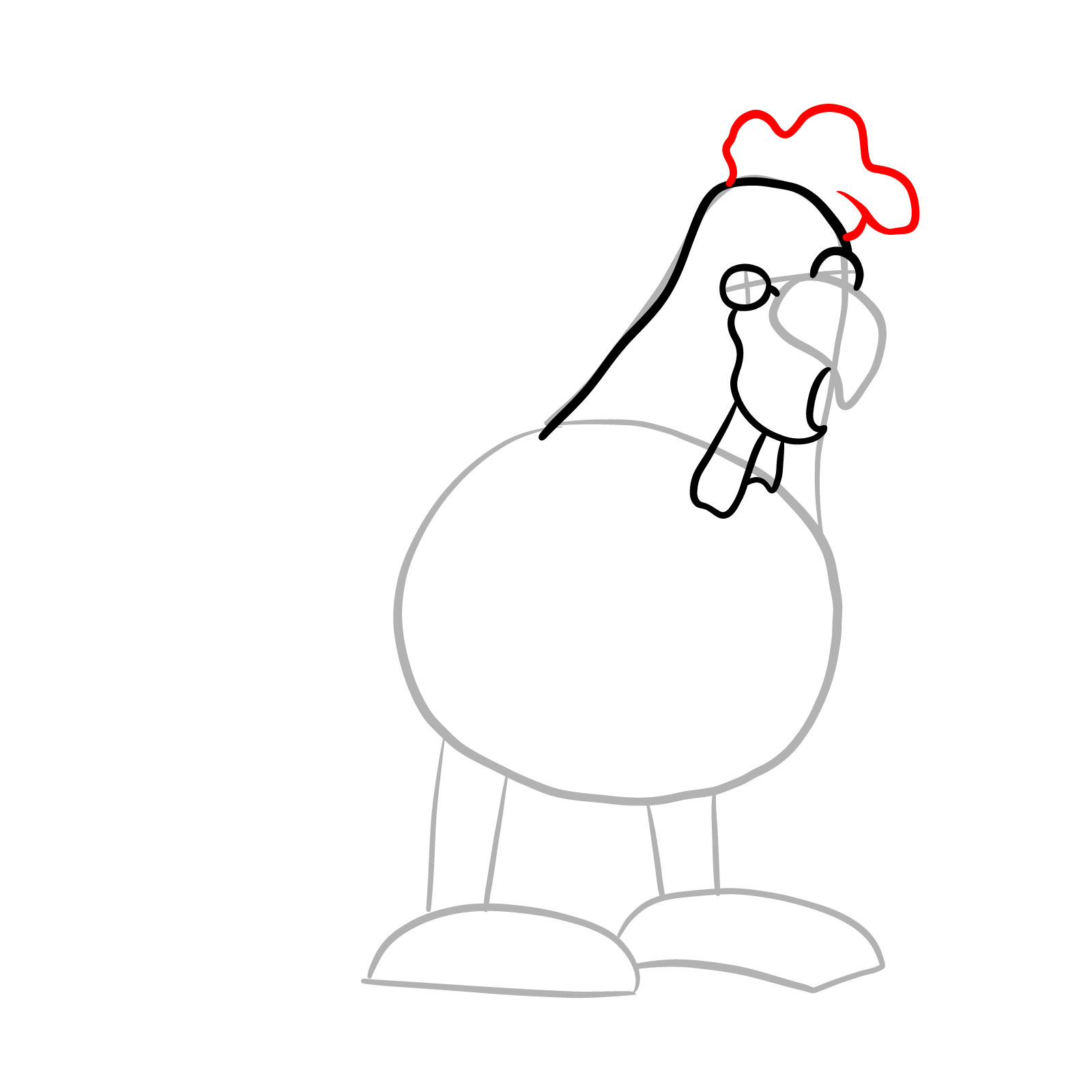 How to draw Corrupted Ernie the Chicken - step 08