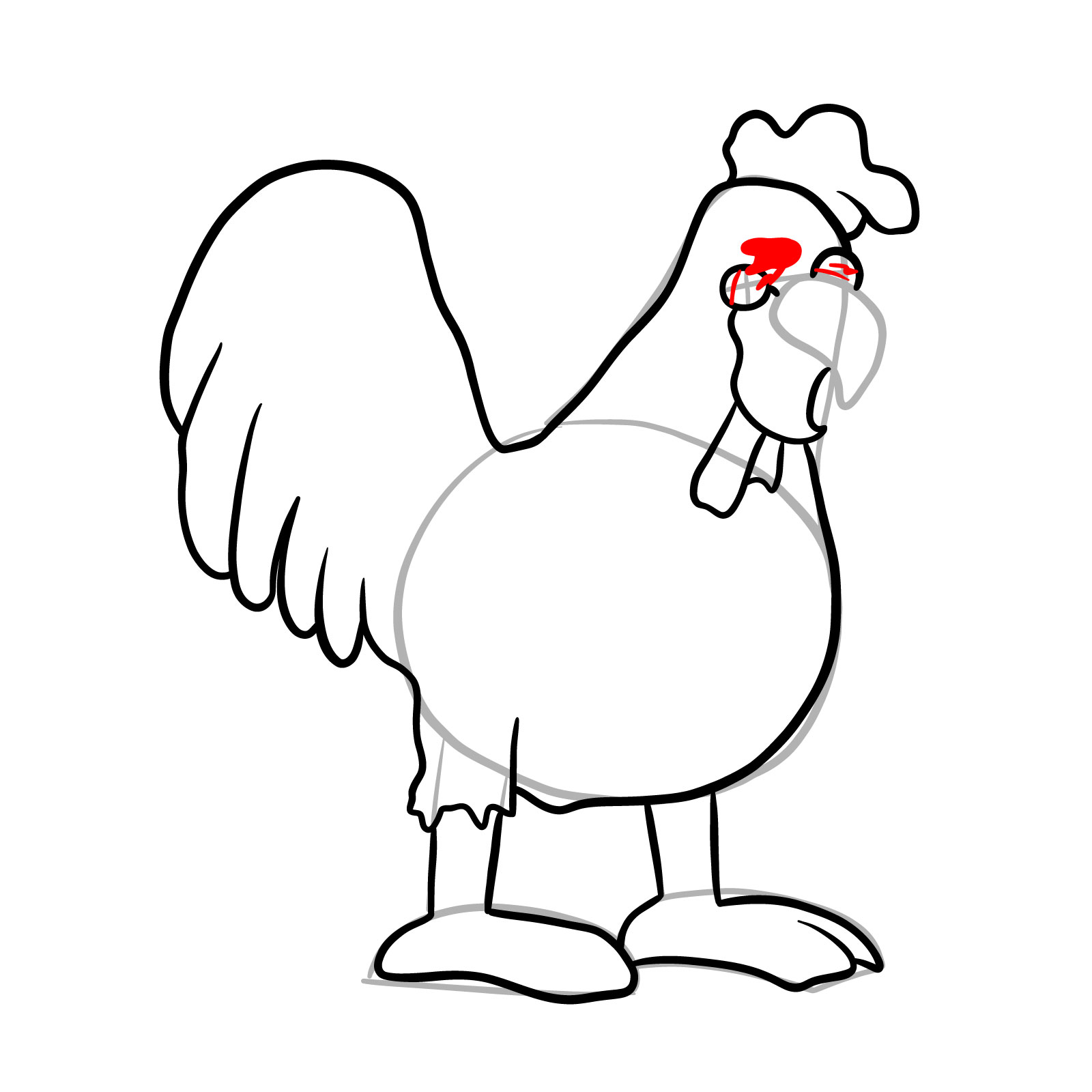 How to draw Corrupted Ernie the Chicken - step 16