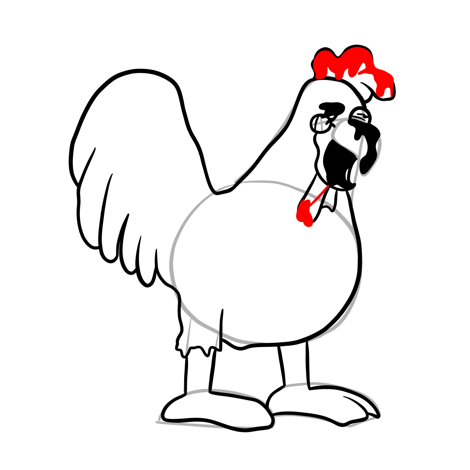 How to draw Corrupted Ernie the Chicken - step 18