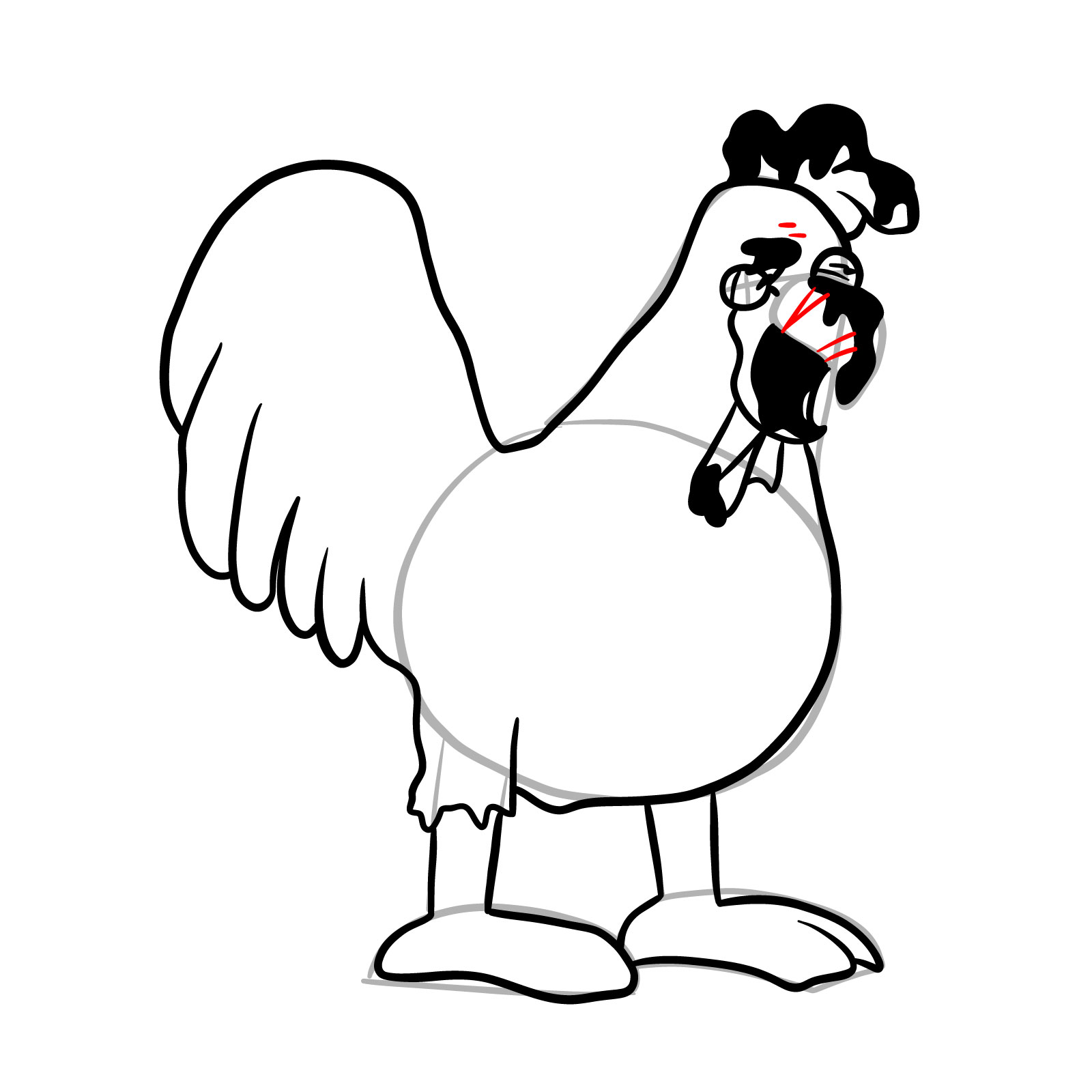 How to draw Corrupted Ernie the Chicken - step 19