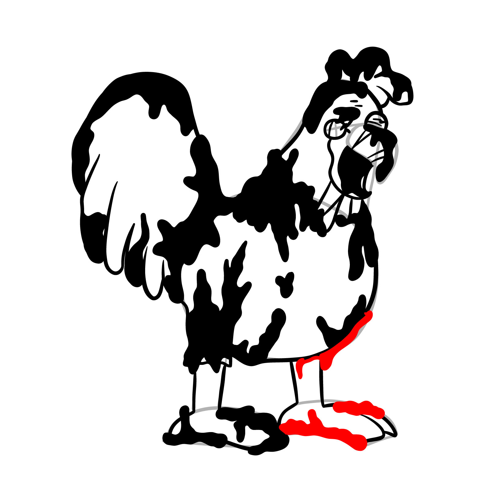 How to draw Corrupted Ernie the Chicken - step 25