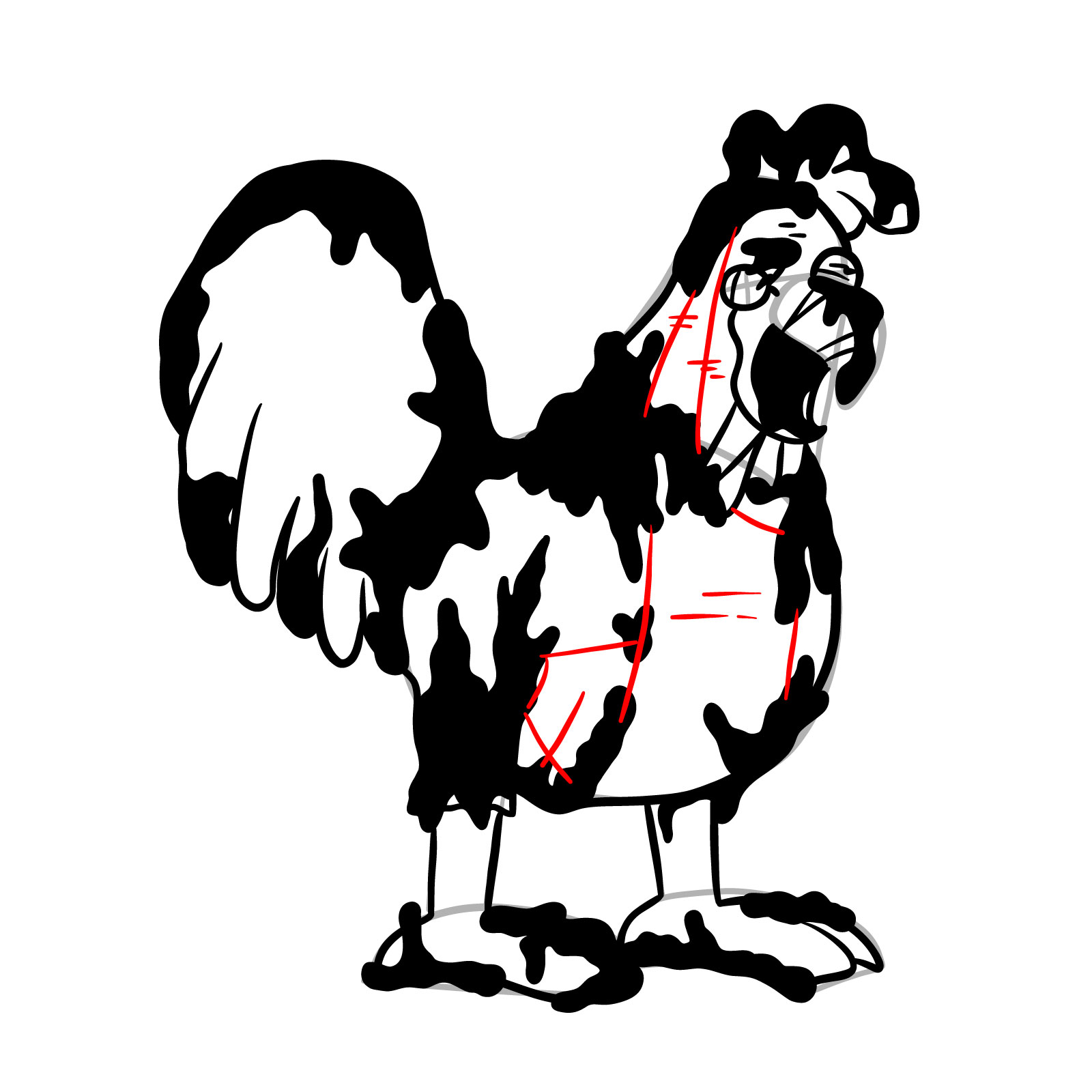 How to draw Corrupted Ernie the Chicken - step 26