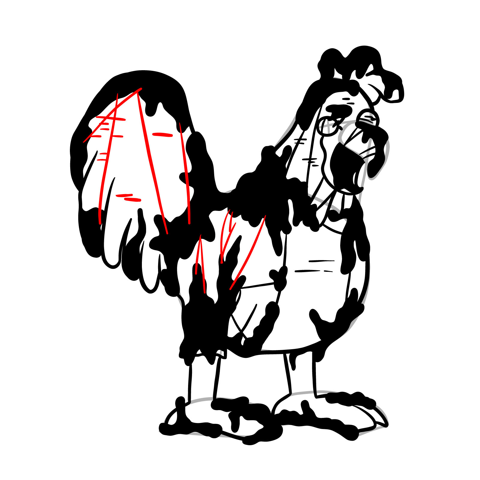 How to draw Corrupted Ernie the Chicken - step 27