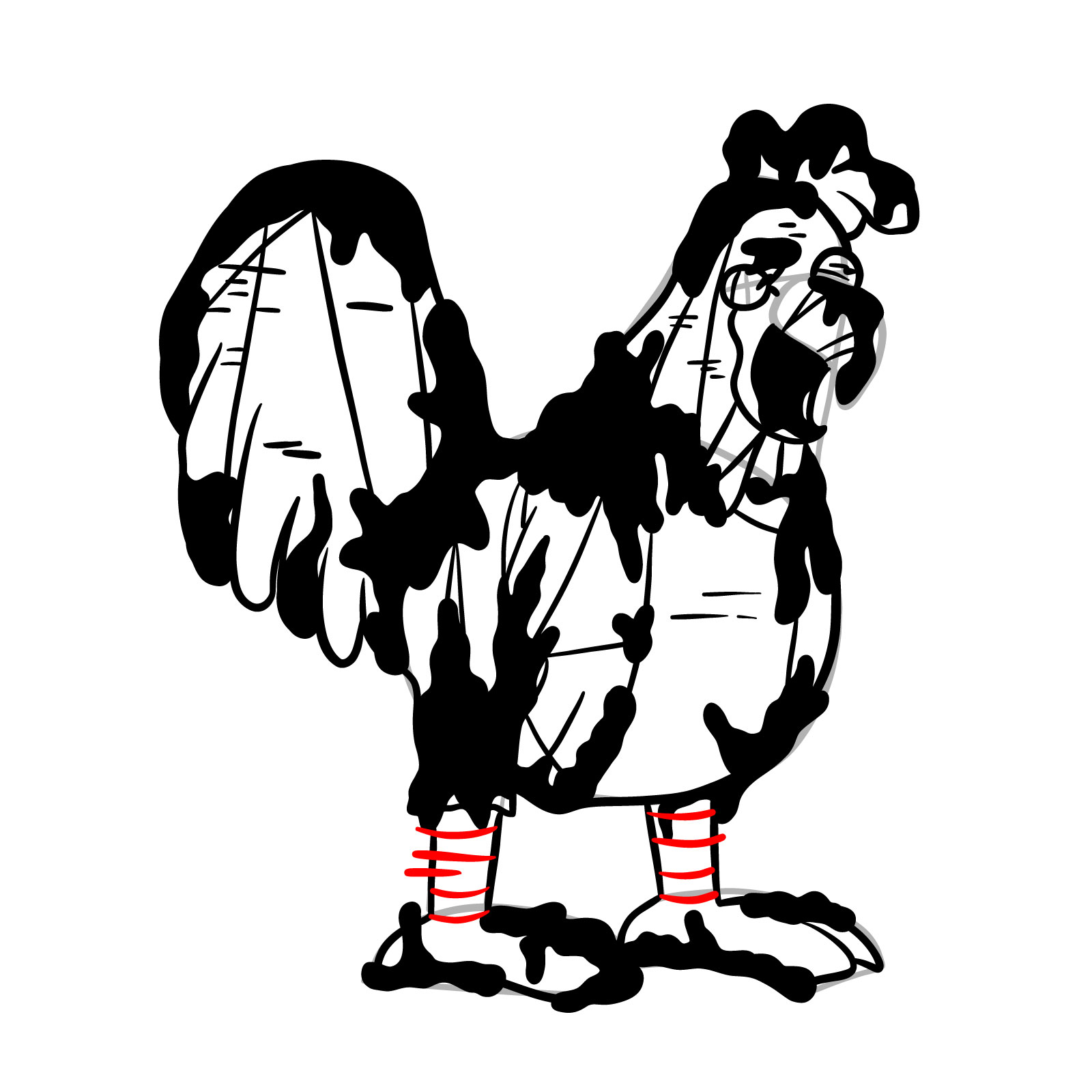 How to draw Corrupted Ernie the Chicken - step 28