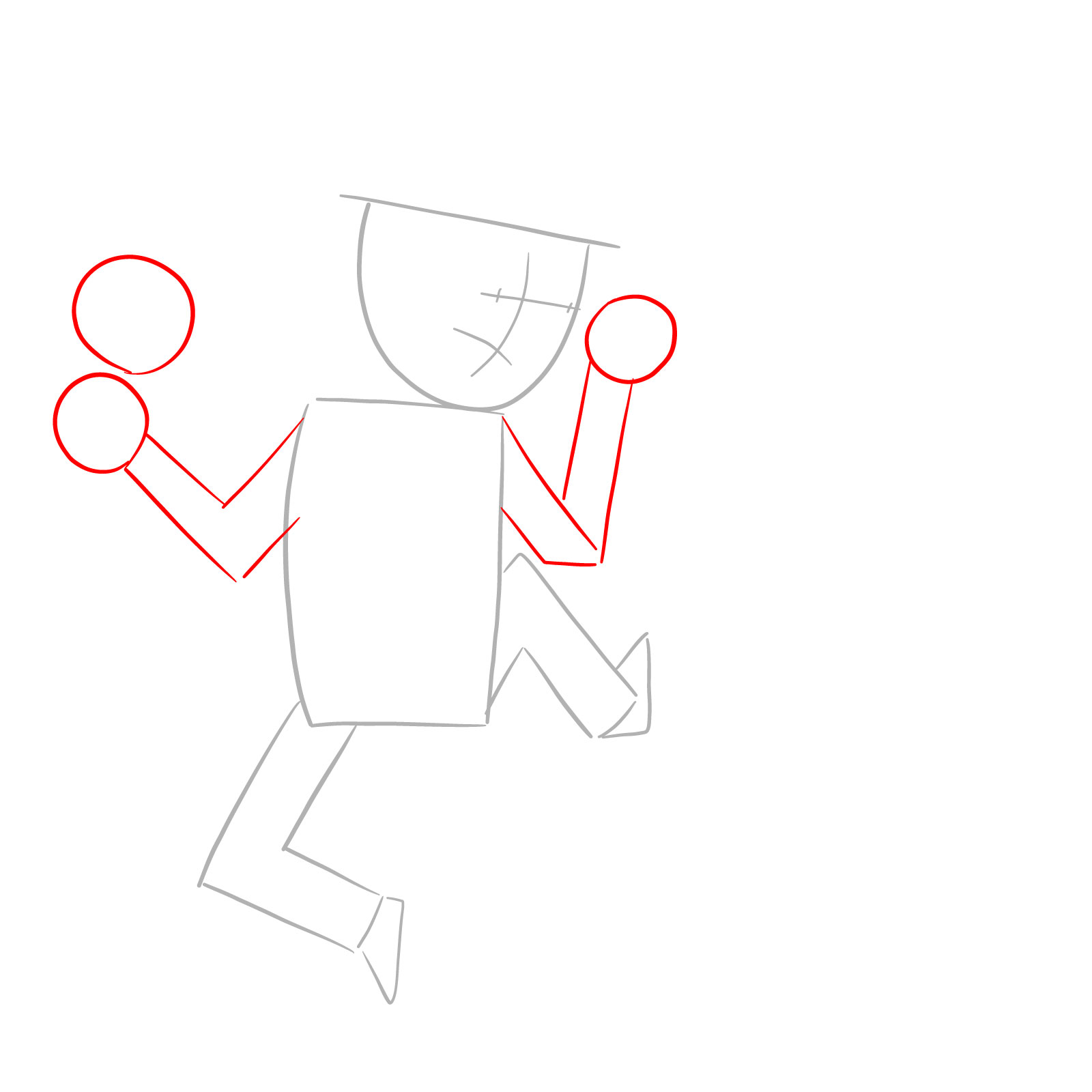 How to draw Suction Cup Man - step 03