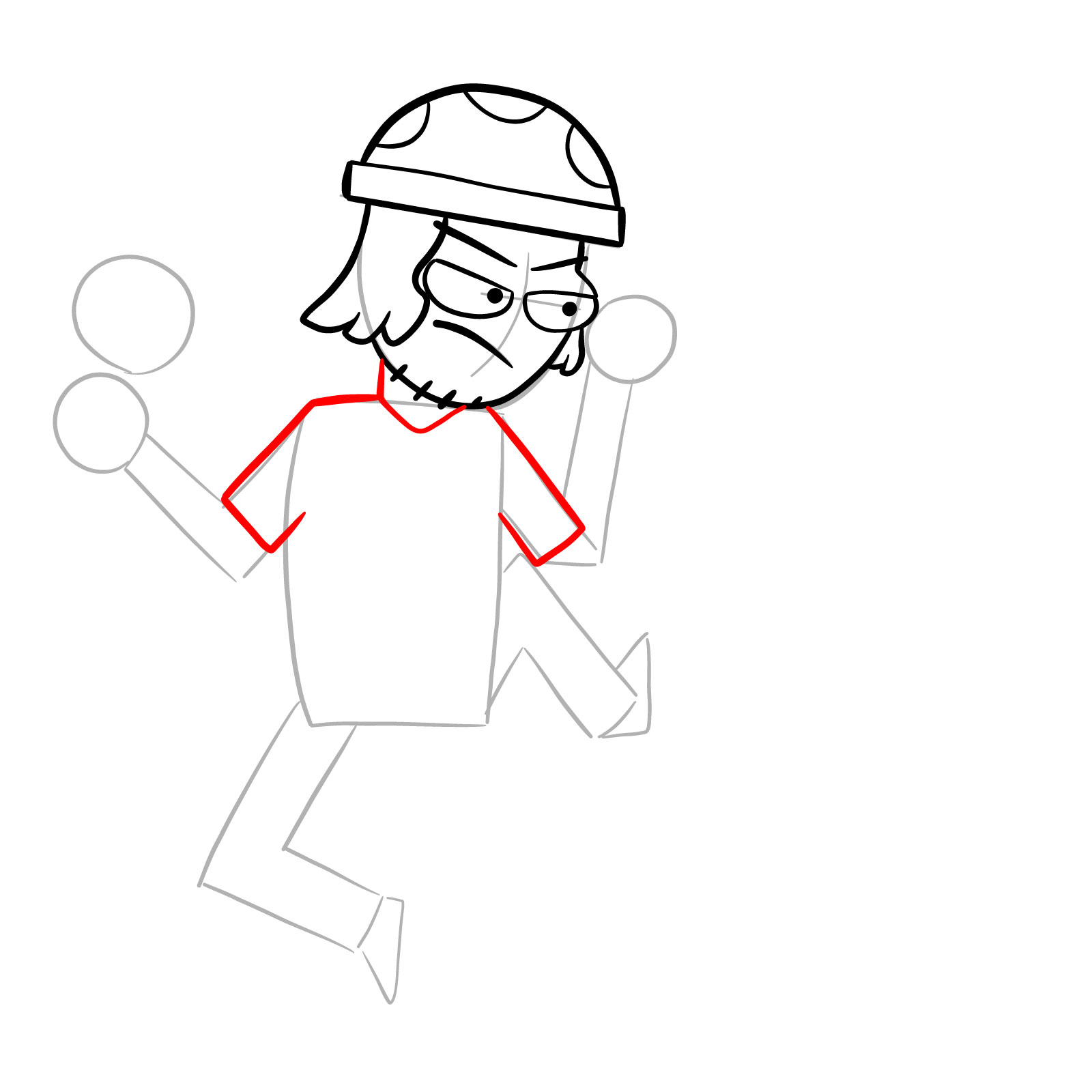 How to draw Suction Cup Man - step 13