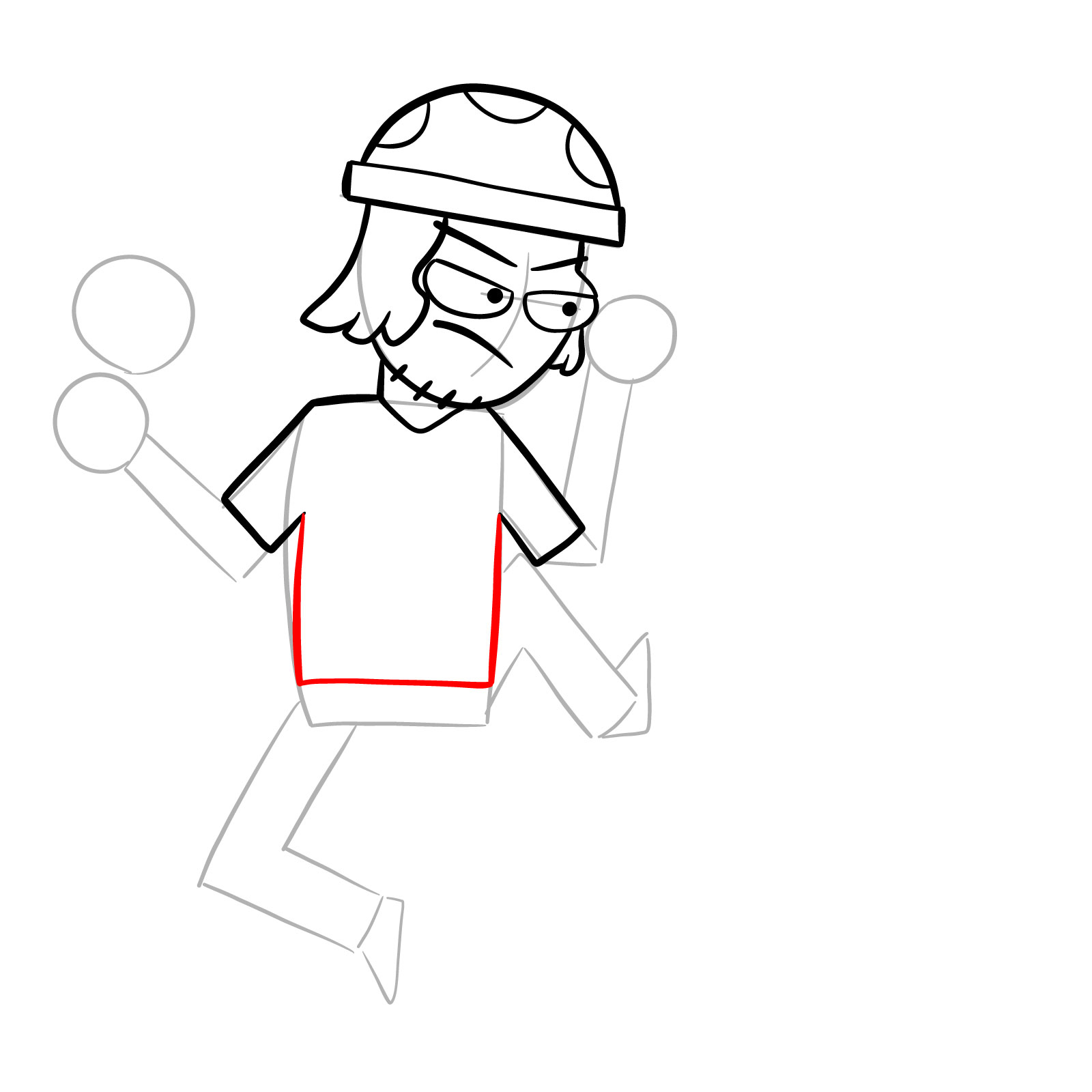 How to draw Suction Cup Man - step 14