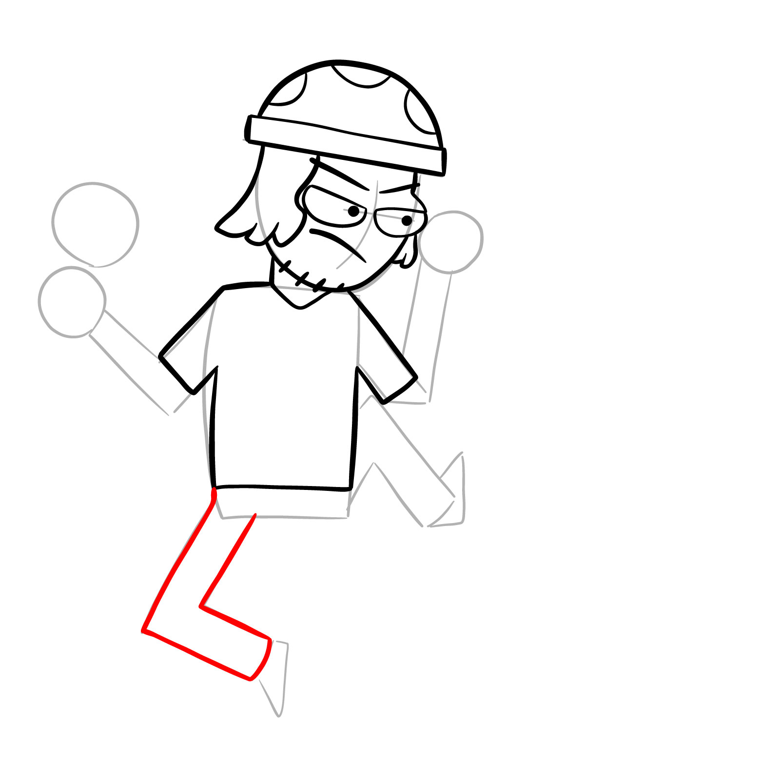 How to draw Suction Cup Man - step 15