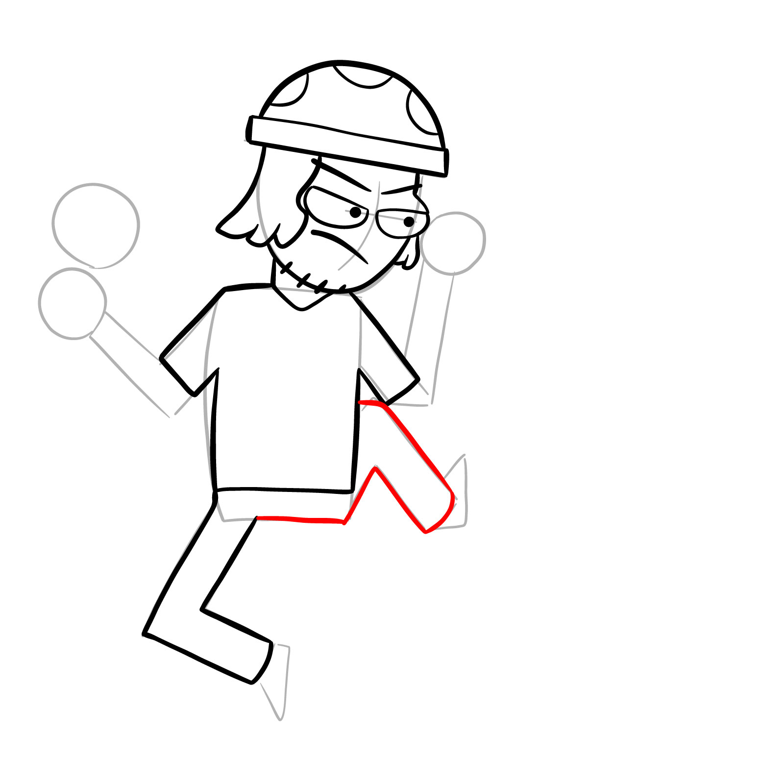 How to draw Suction Cup Man - step 16