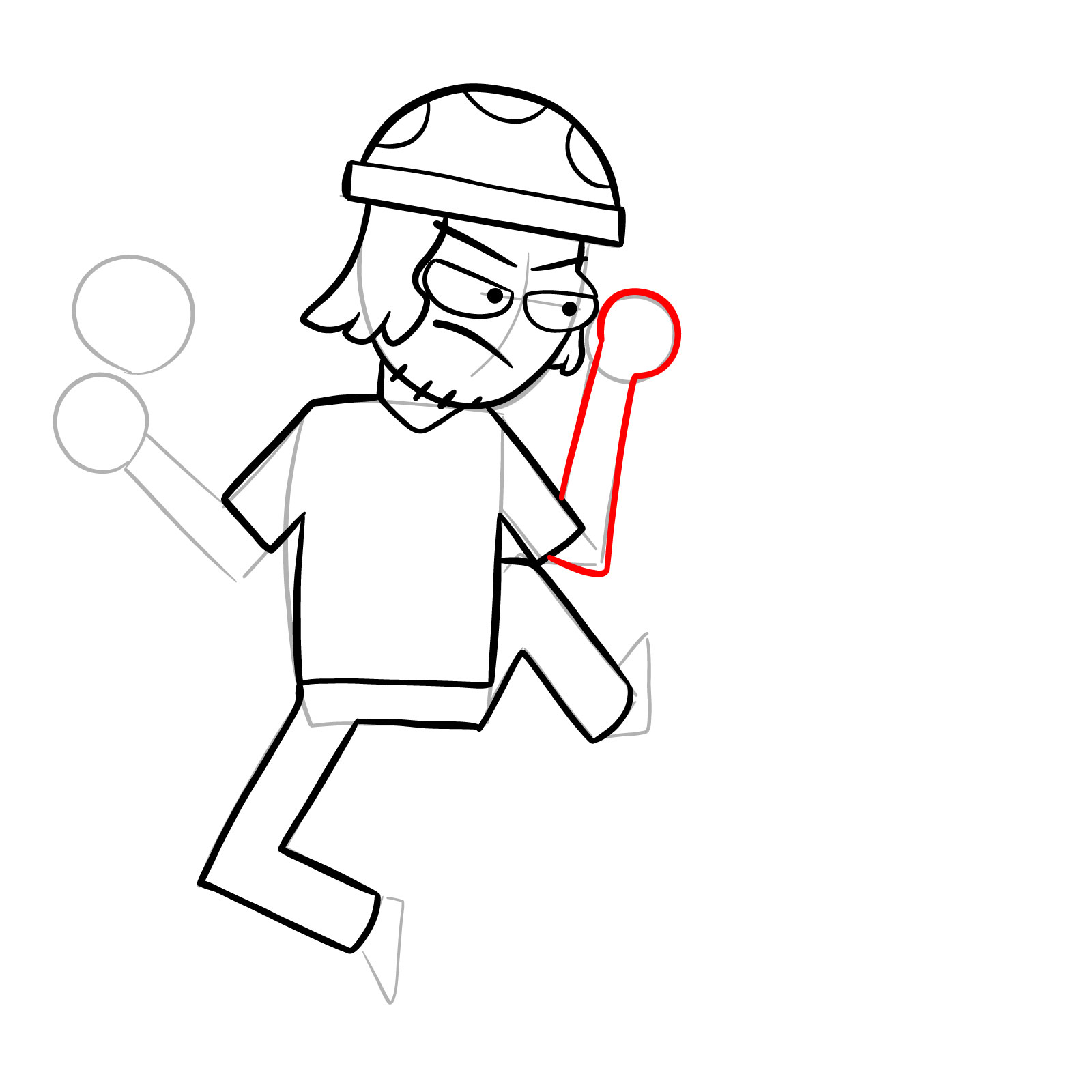 How to draw Suction Cup Man - step 17