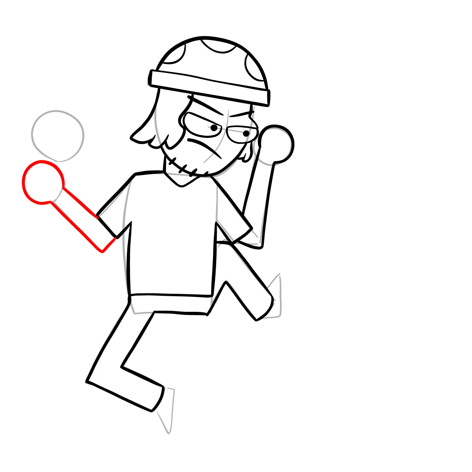 How to draw Suction Cup Man - step 18