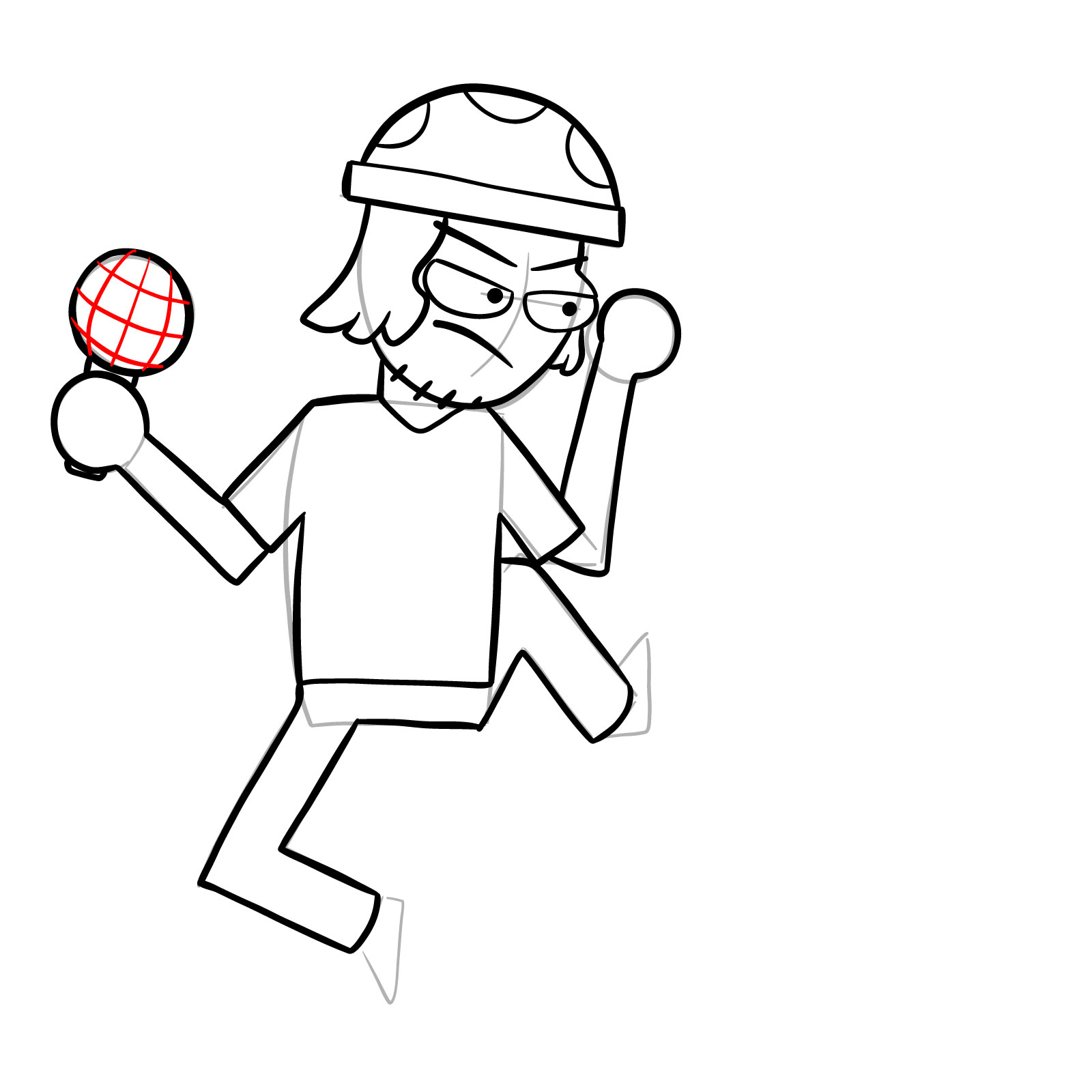 How to draw Suction Cup Man - step 20