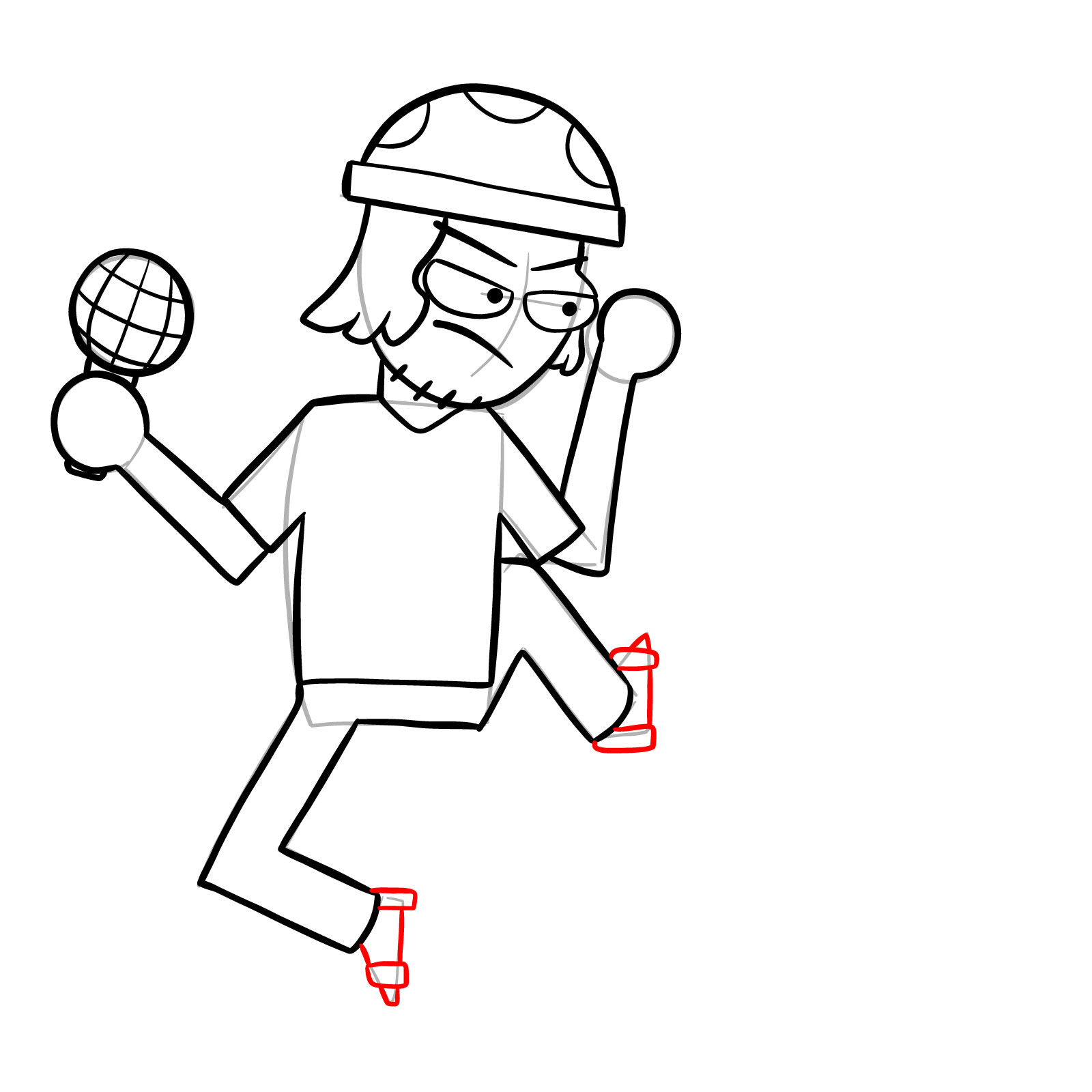 How to draw Suction Cup Man - step 21