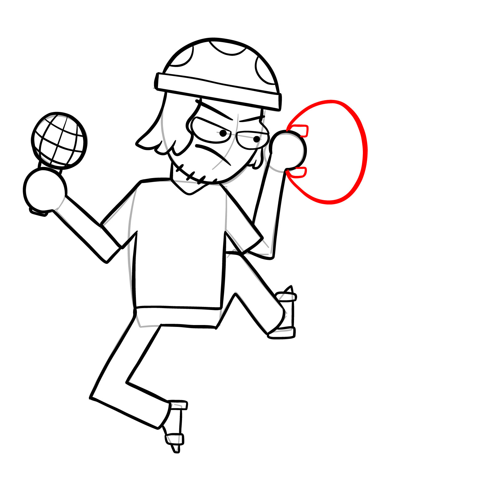 How to draw Suction Cup Man - step 22