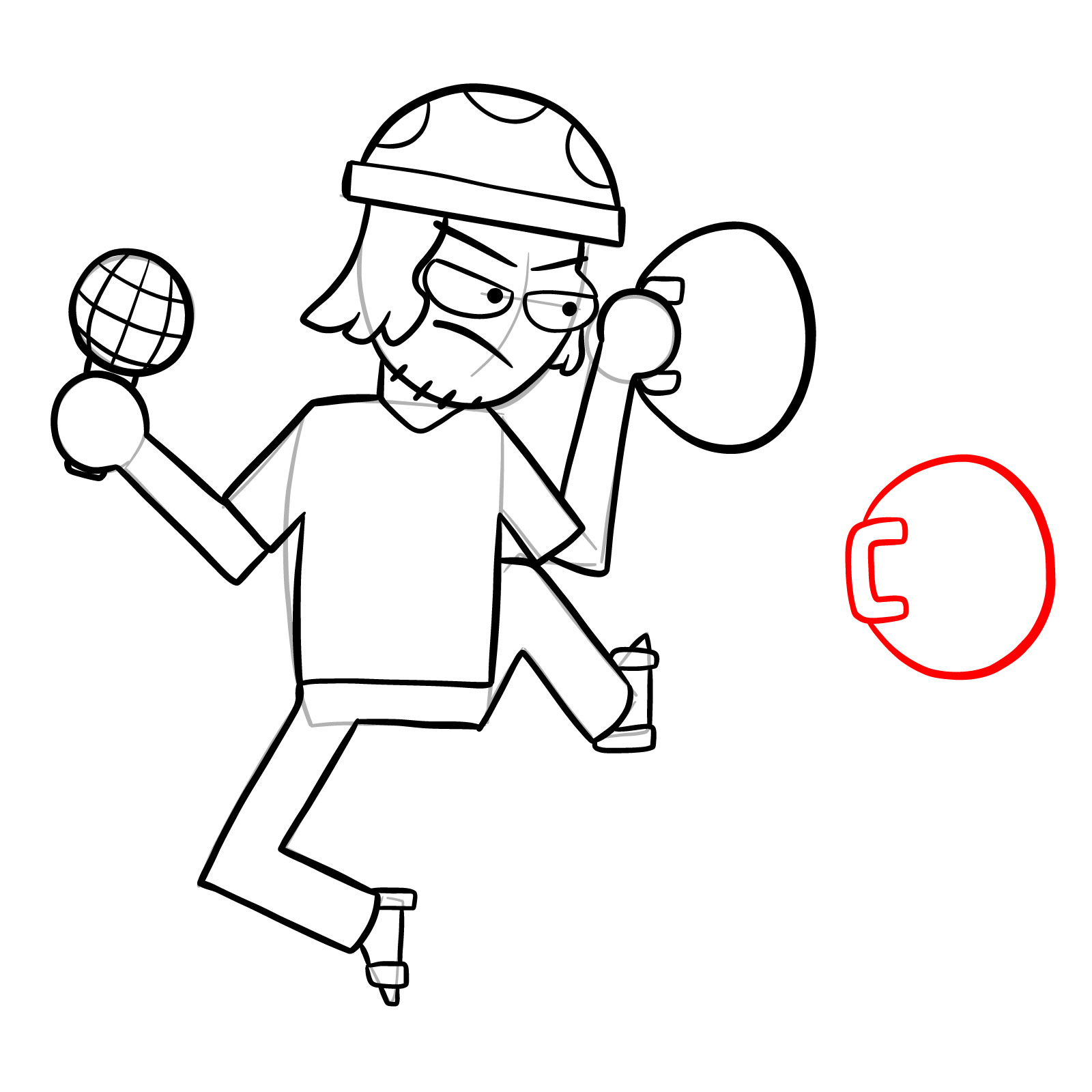 How to draw Suction Cup Man - step 23