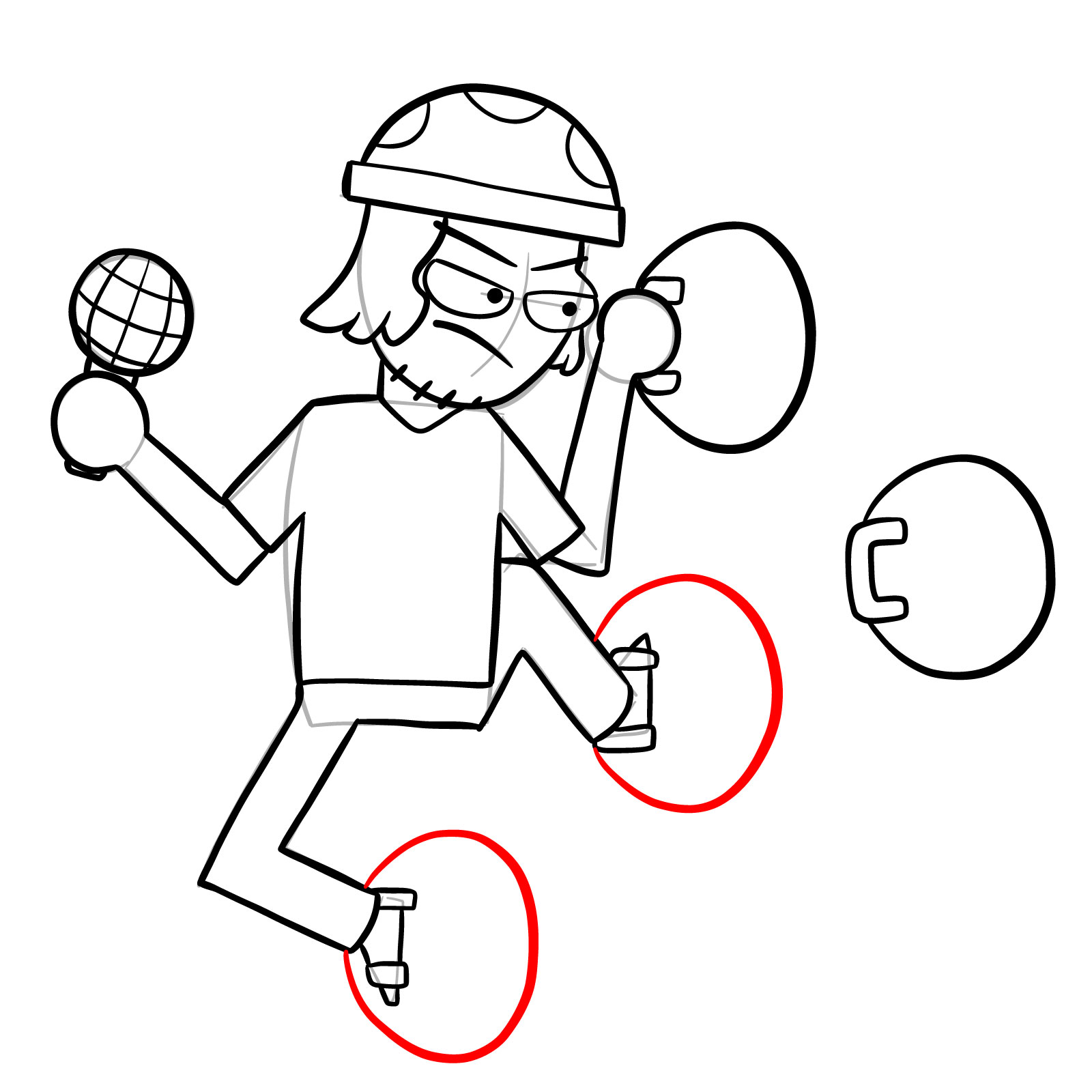 How to draw Suction Cup Man - step 24