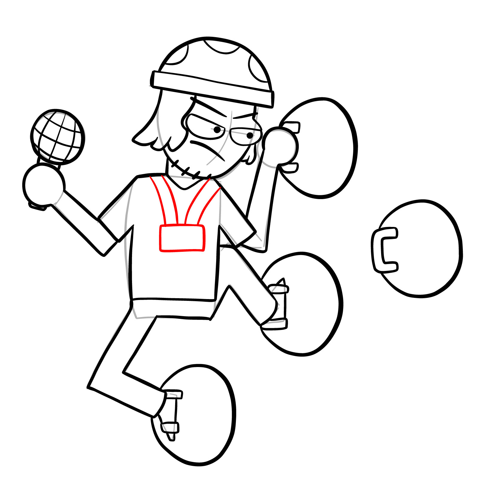 How to draw Suction Cup Man - step 25