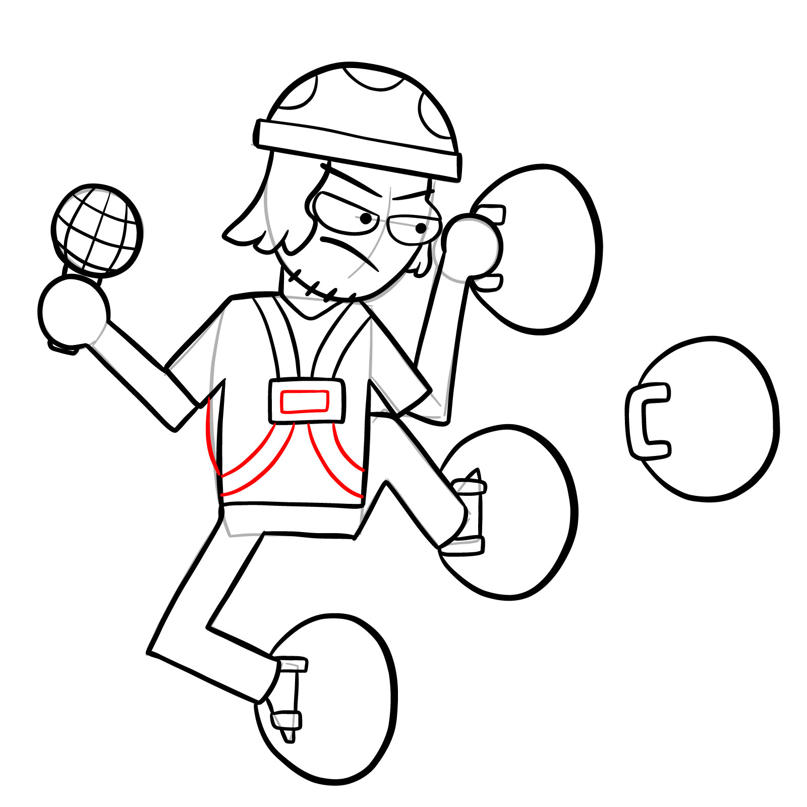 How to draw Suction Cup Man - step 26