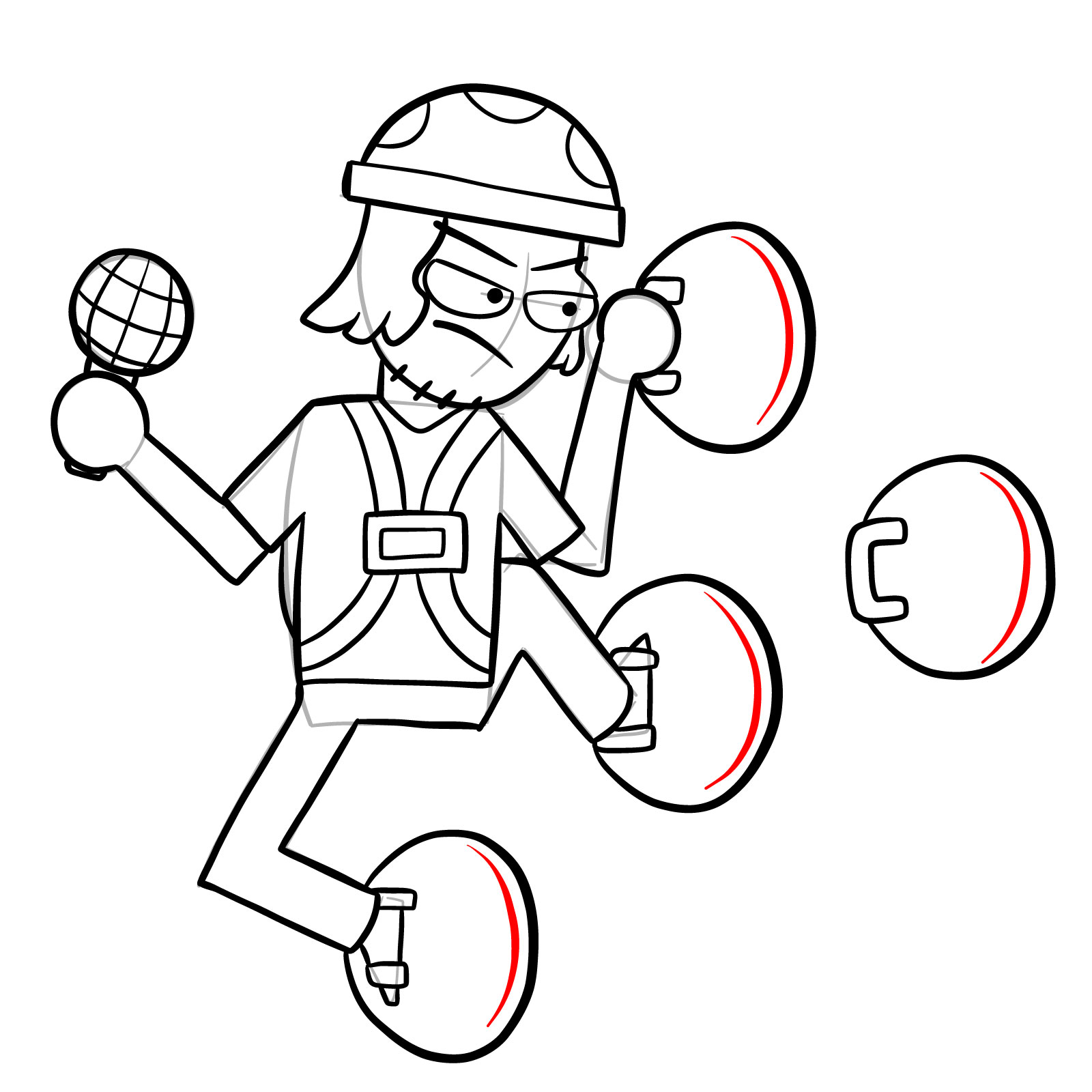 How to draw Suction Cup Man - step 27