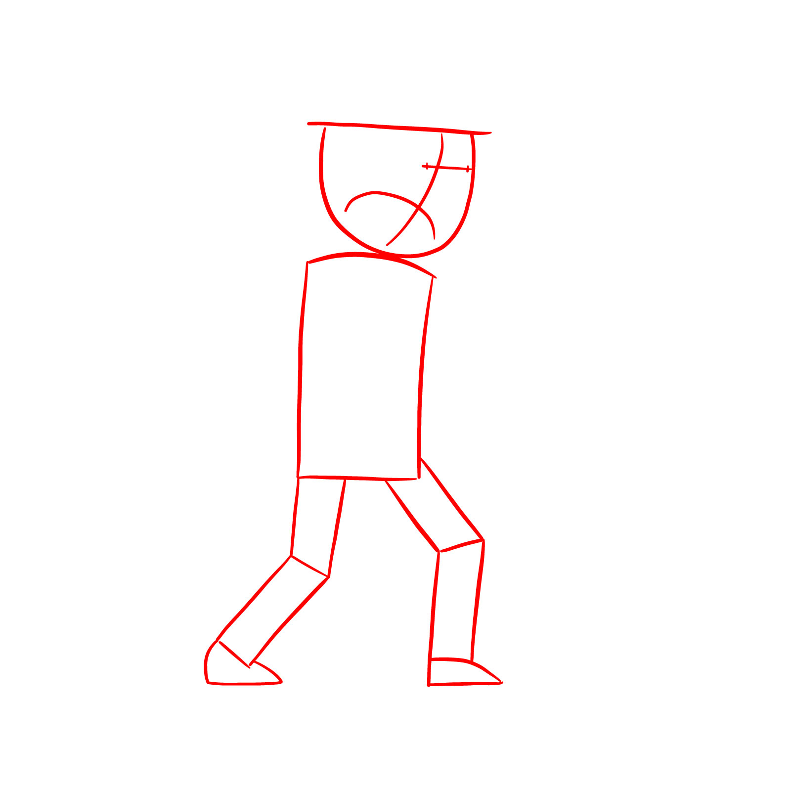 How to draw Suction Cup Man with a guitar - step 01