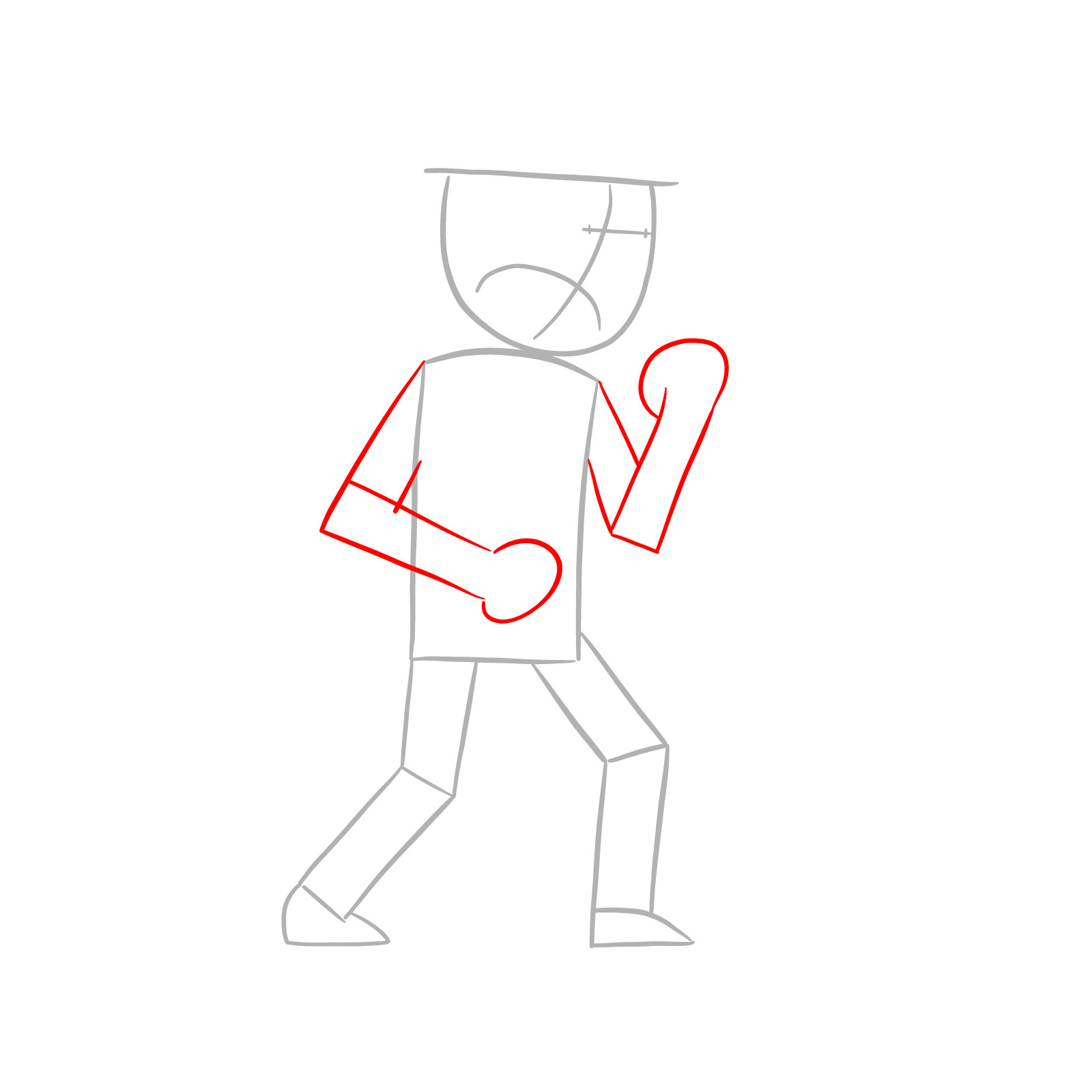 How to draw Suction Cup Man with a guitar - step 02