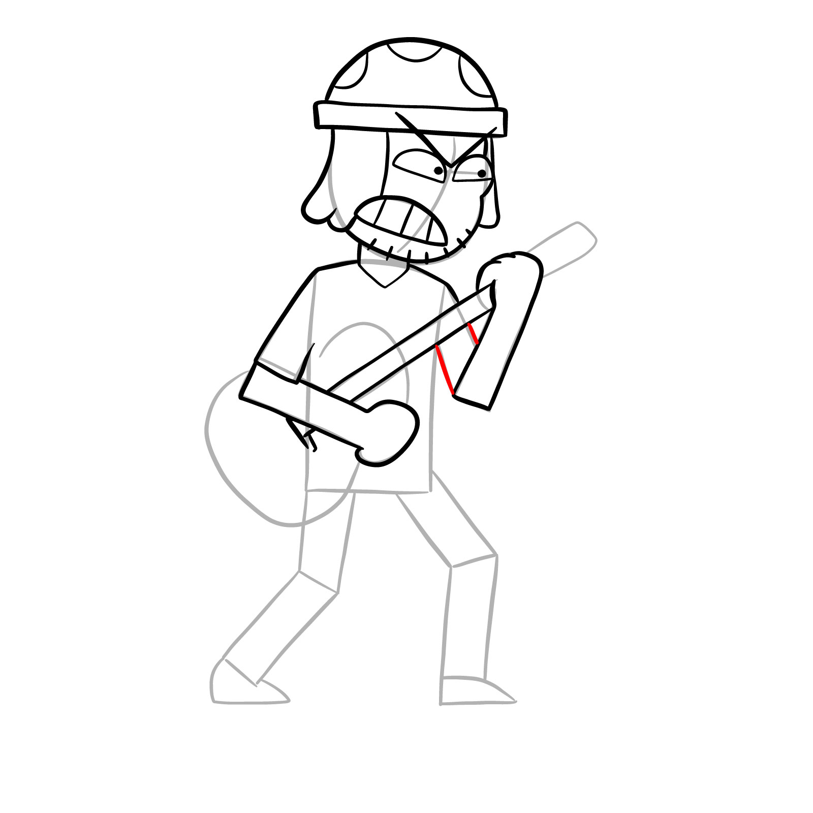 How to draw Suction Cup Man with a guitar - step 16