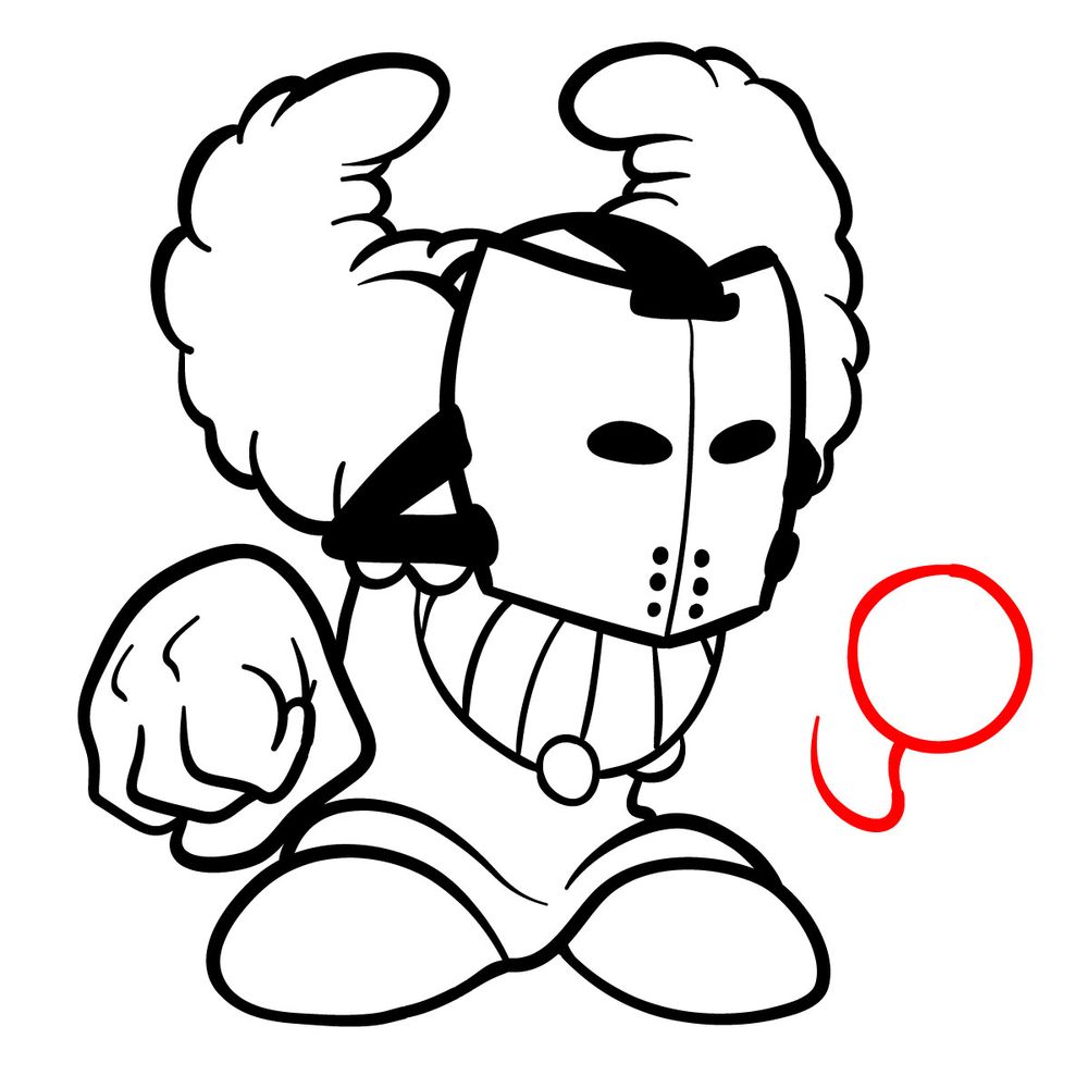 How to draw Tricky the Clown - FNF - step 16