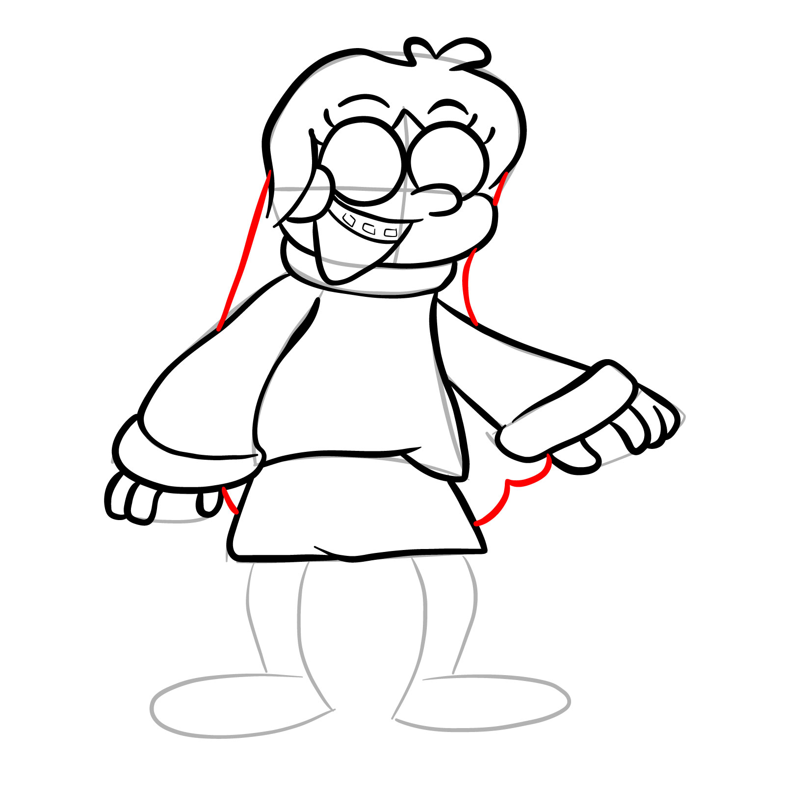 How to draw Mabel Pines Glitched Legends  - step 17