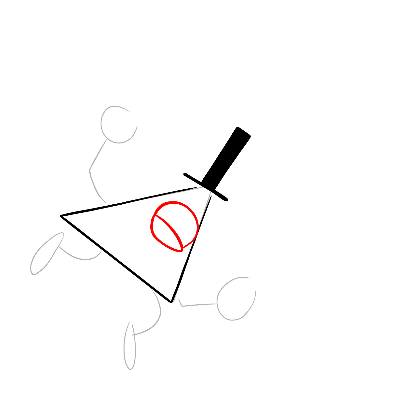 How to draw Corrupted Bill Cipher Glitched Legends - step 05
