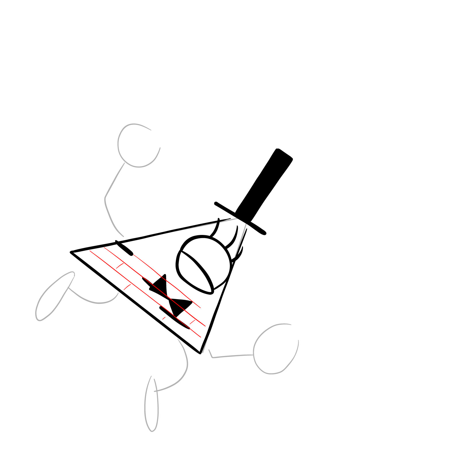 How to draw Corrupted Bill Cipher Glitched Legends - step 08