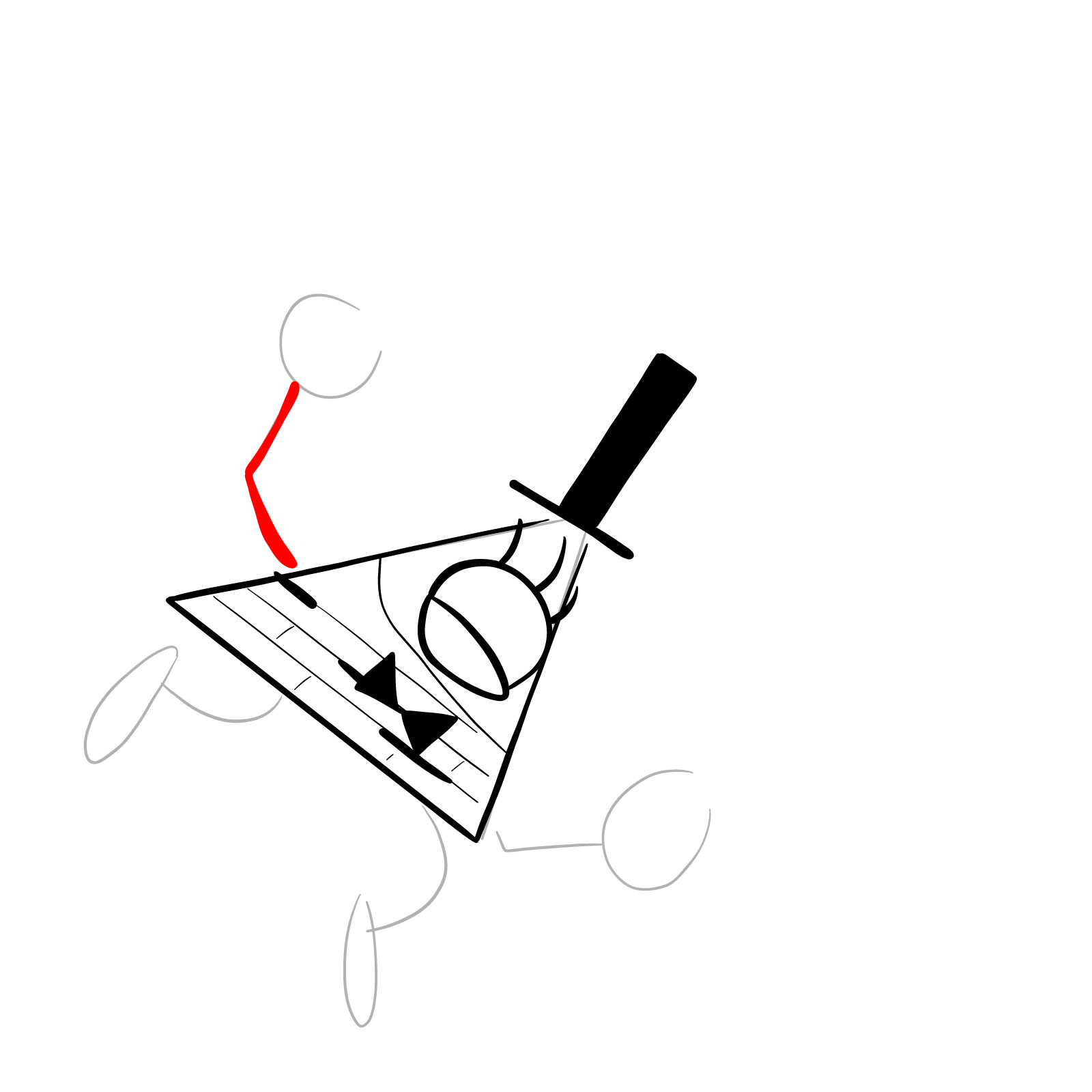 How to draw Corrupted Bill Cipher Glitched Legends - step 10