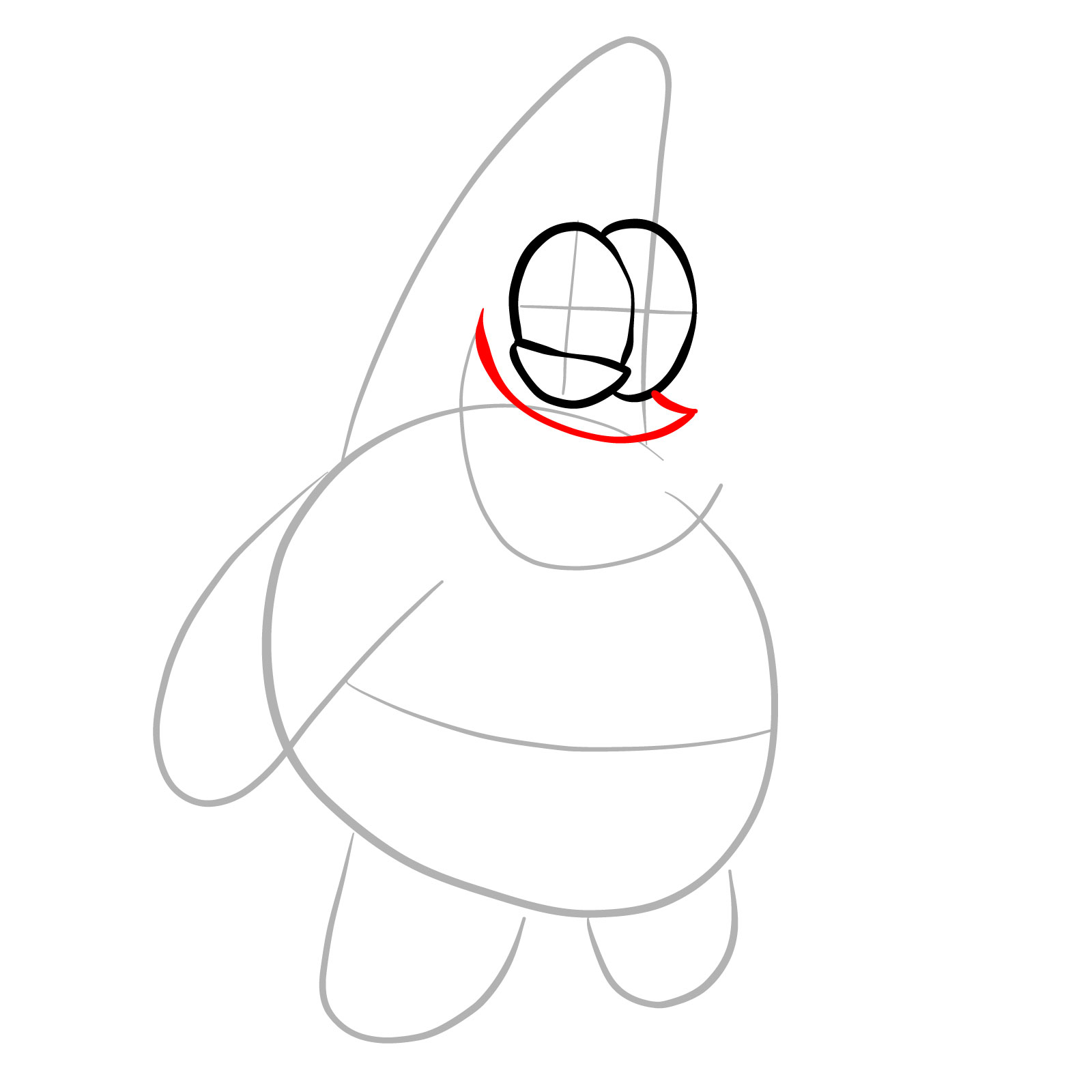 How to draw Patrick Star Glitched Legends - step 06